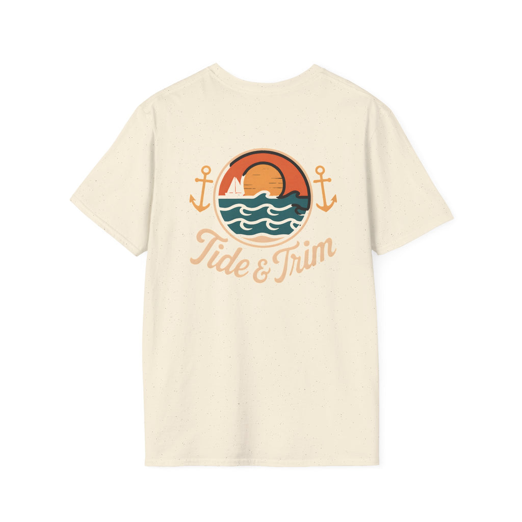 Sunset Wave Nautical Anchor T-Shirt — Beach Vintage Coastal Tee