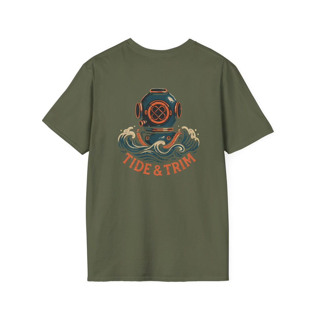 Diver Helmet Nautical T-Shirt — Tide & Trim Diver Design