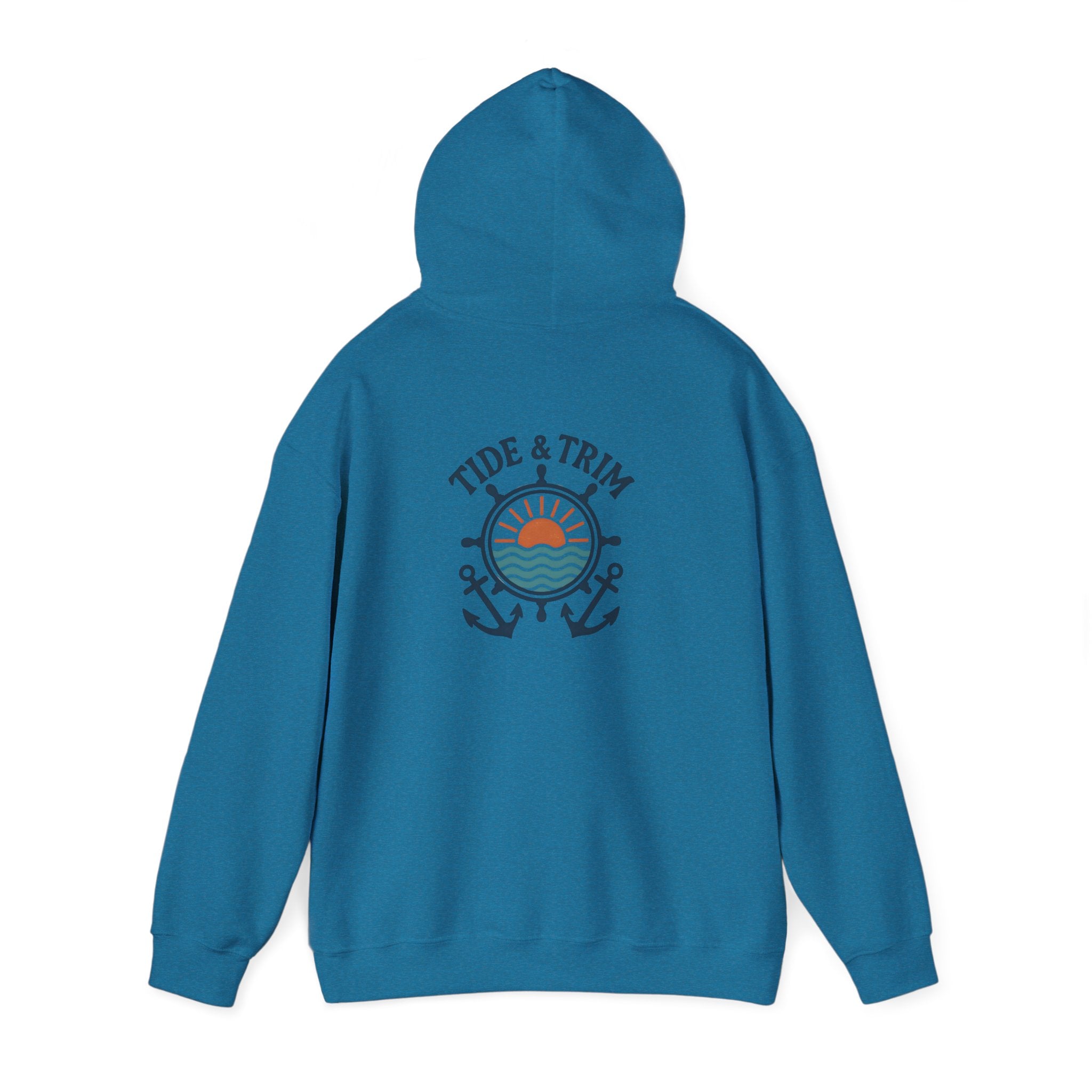 Nautical Sunset Anchor Hoodie — Ship Wheel Graphic Sweatshirt