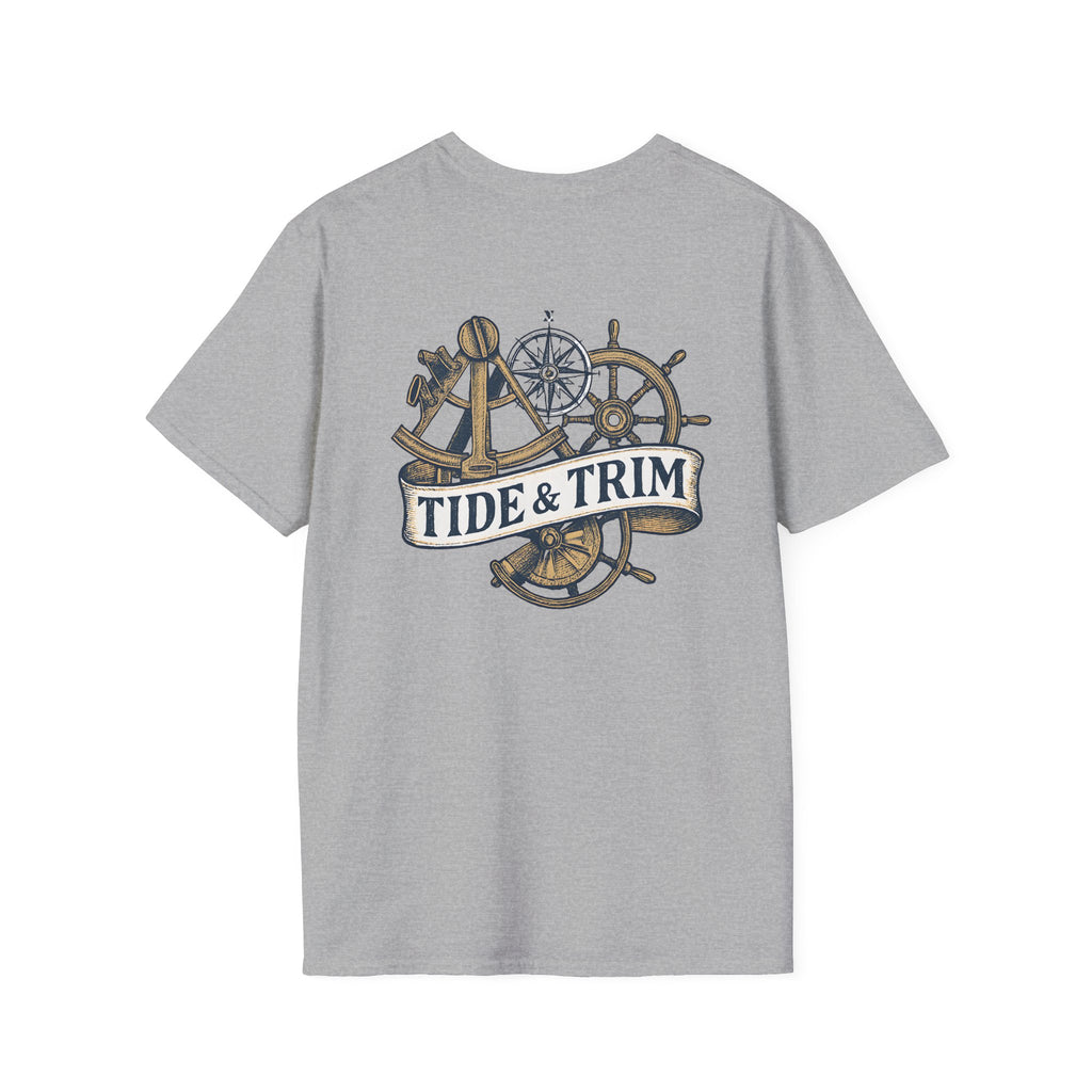 Nautical Anchor & Helm T-Shirt — Classic Maritime Anchor and Ship Wheel Tee
