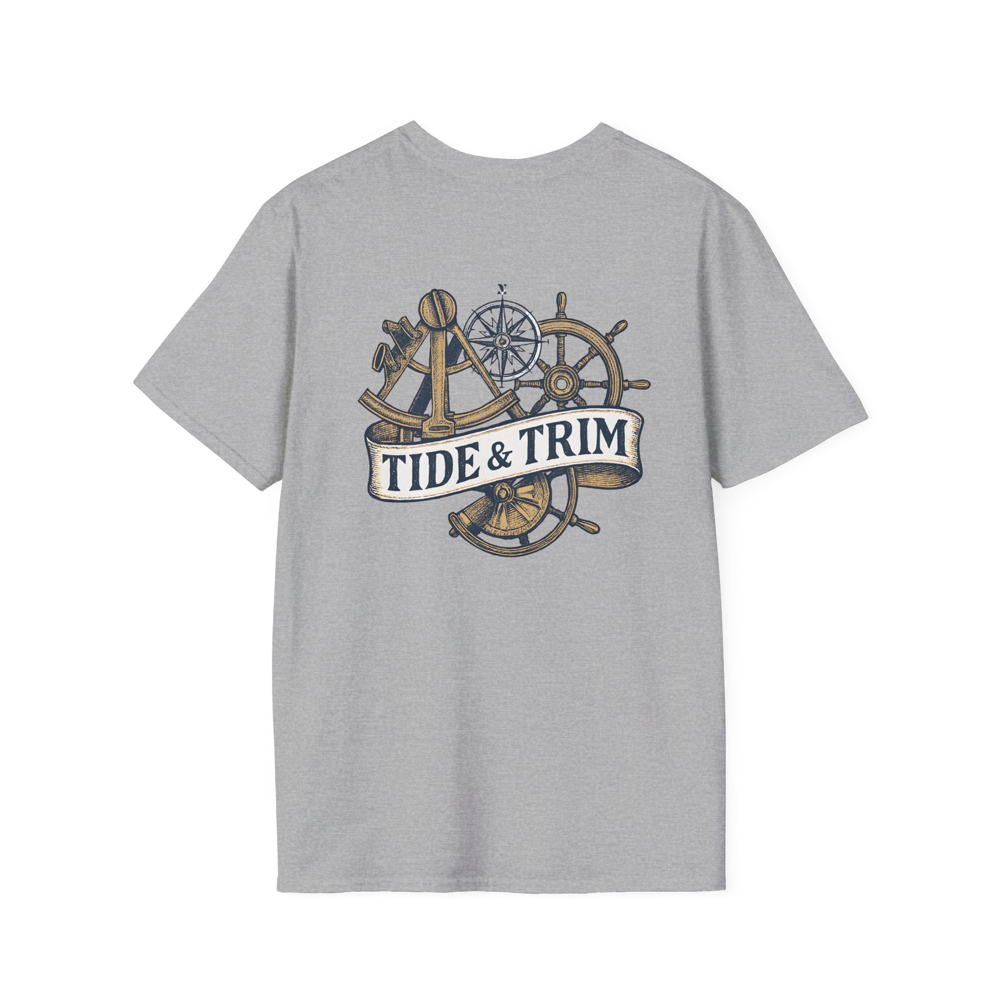 Nautical Anchor & Helm T-Shirt — Classic Maritime Anchor and Ship Wheel Tee