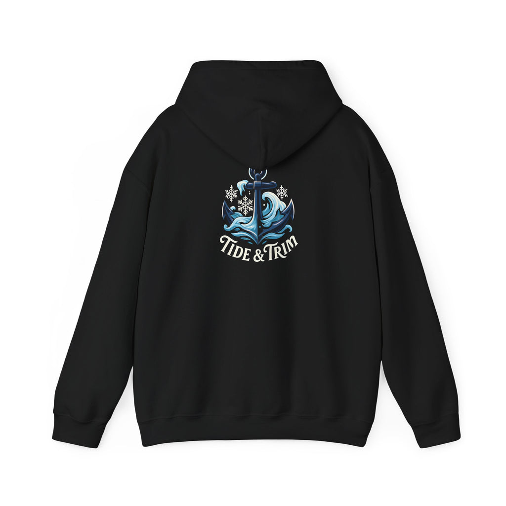 Tide & Trim Anchor Hoodie — Nautical Wave Pullover for Ocean Lovers