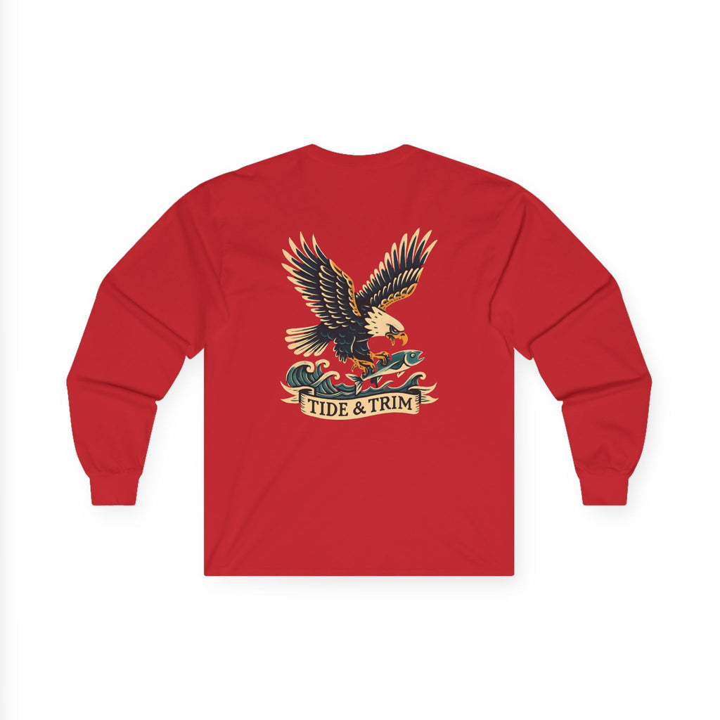 Nautical Eagle Fishing Long Sleeve Tee