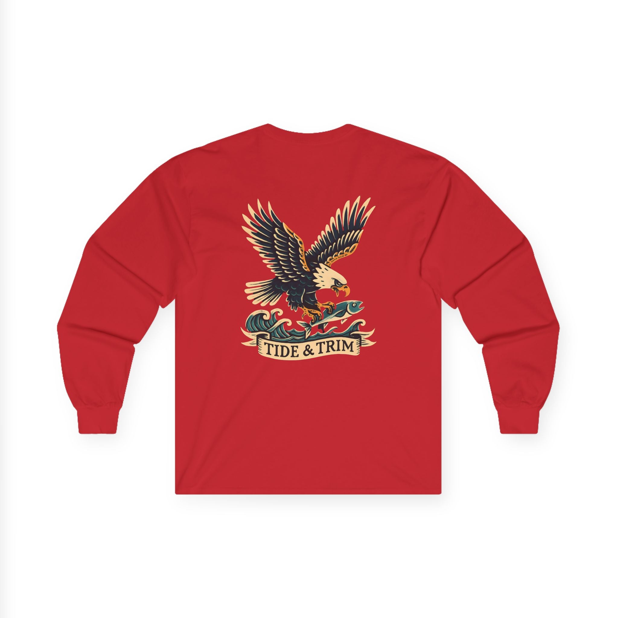 Nautical Eagle Fishing Long Sleeve Tee