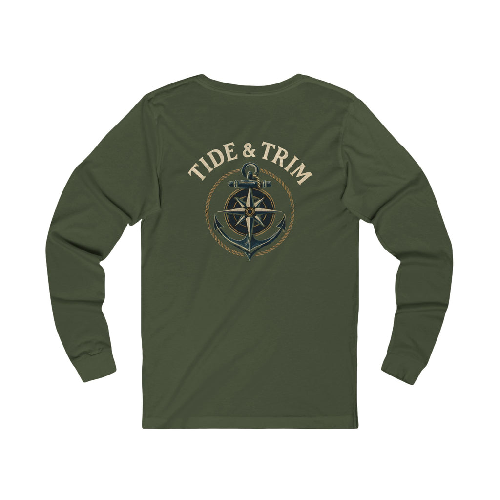 Tide & Trim Compass Long Sleeve Tee — Nautical Anchor Shirt