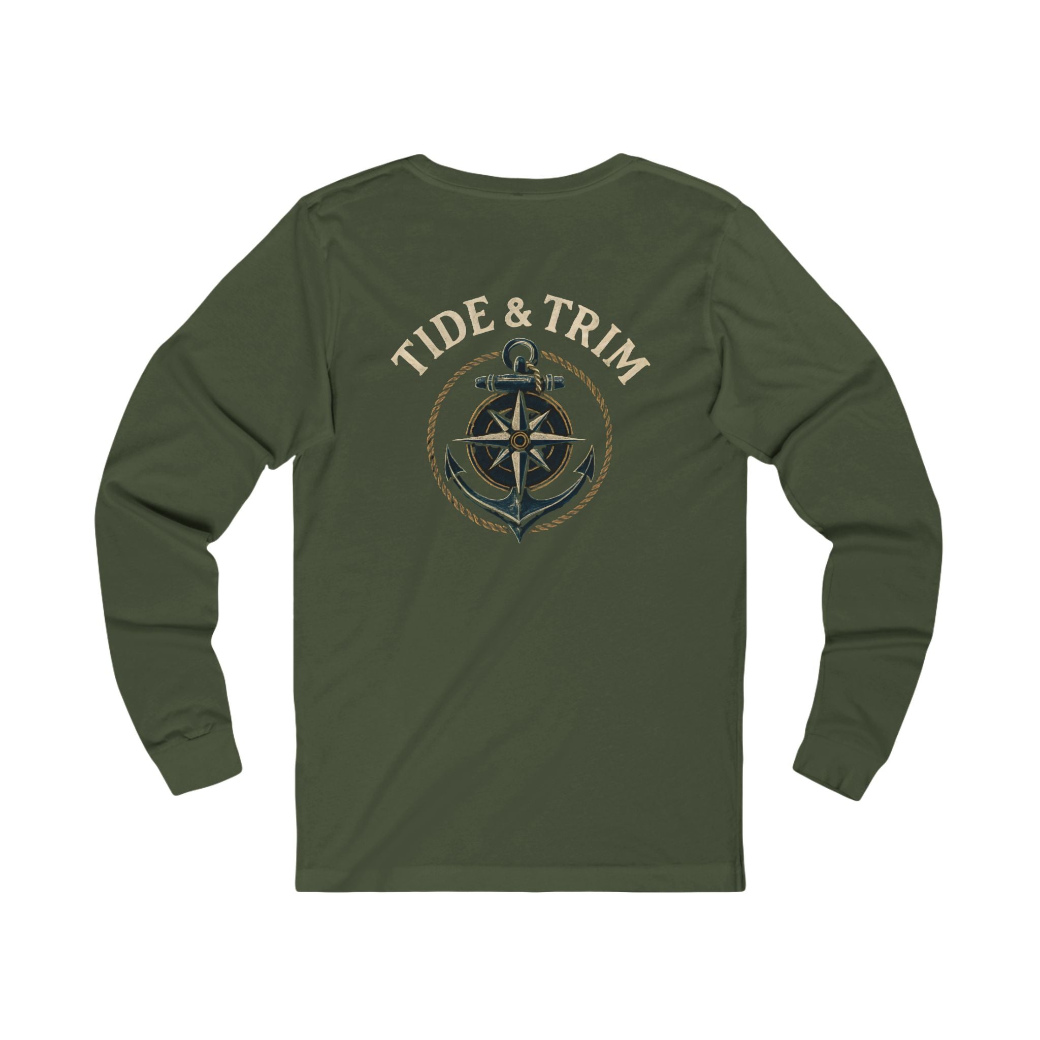 Tide & Trim Compass Long Sleeve Tee — Nautical Anchor Shirt