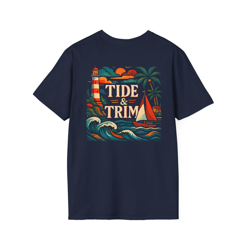 Lighthouse Sailboat Beach T-Shirt — Coastal Graphic Tee