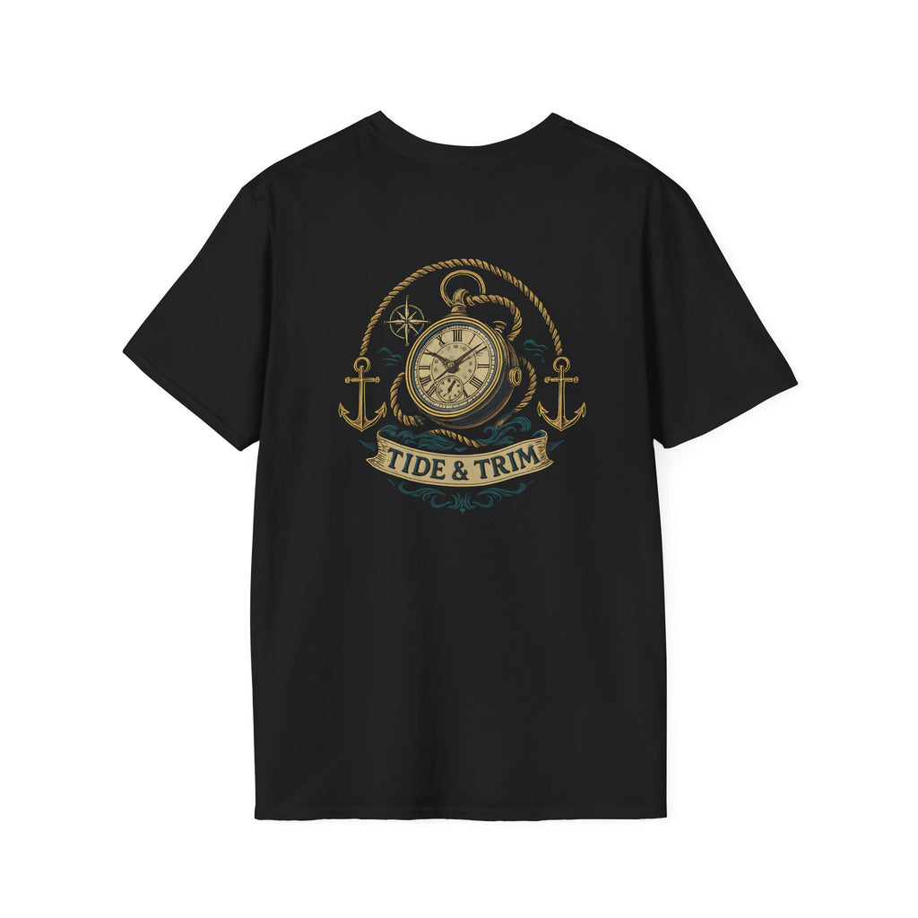 Nautical Compass T-Shirt — Tide & Trim Vintage Anchor Design