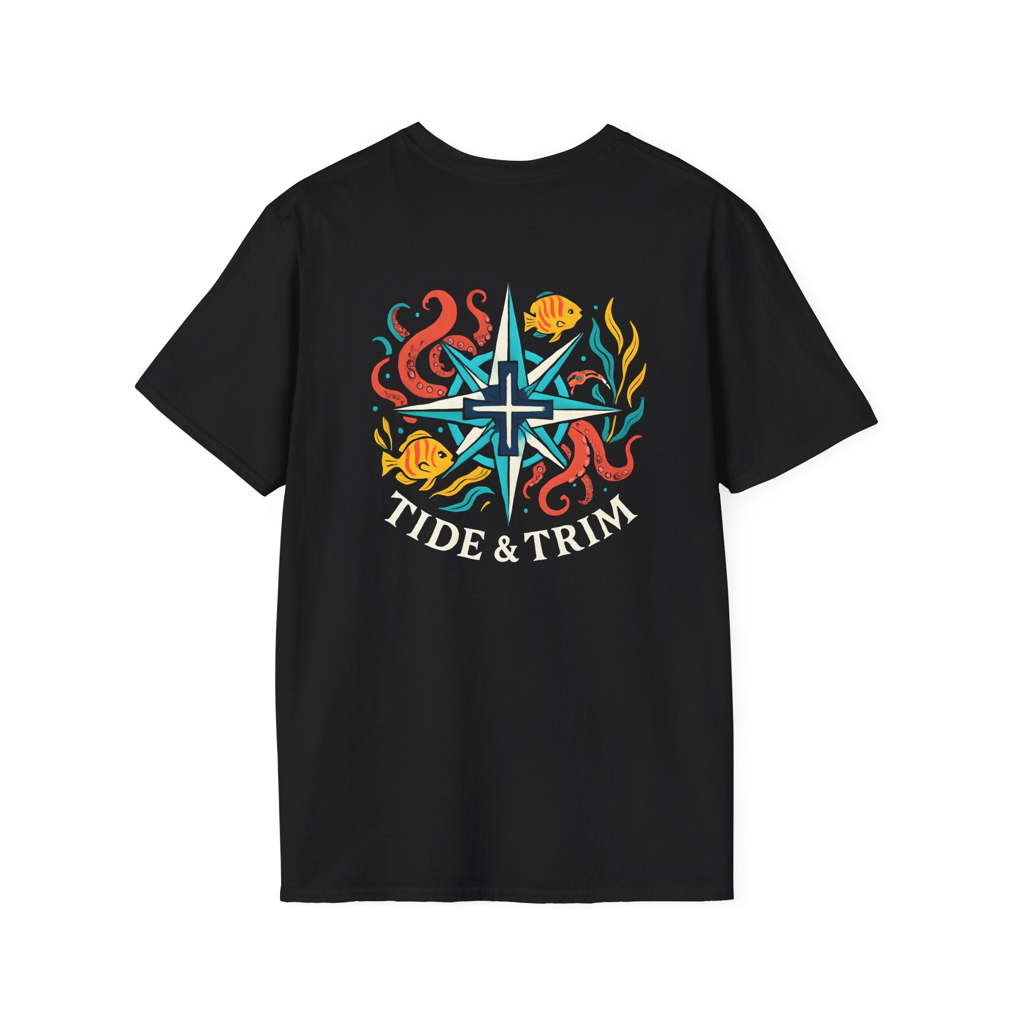 Compass Octopus Nautical T-Shirt — Sea Life Adventure Tee