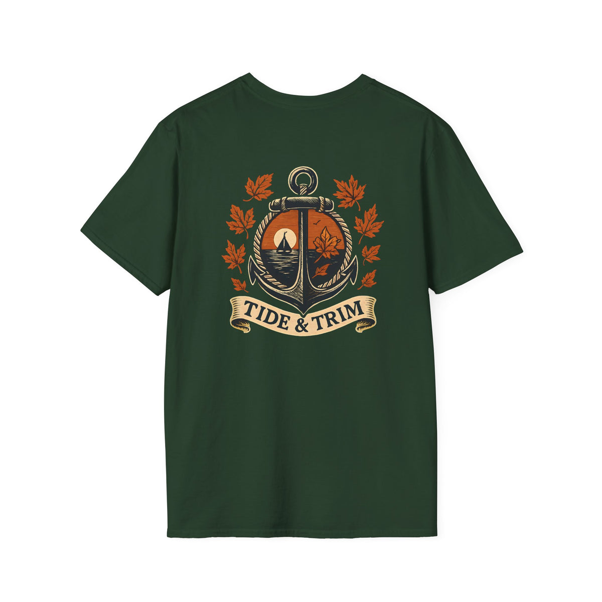 T-Shirt — Tide & Trim Anchor Crest Graphic (Nautical Fall Vibes)