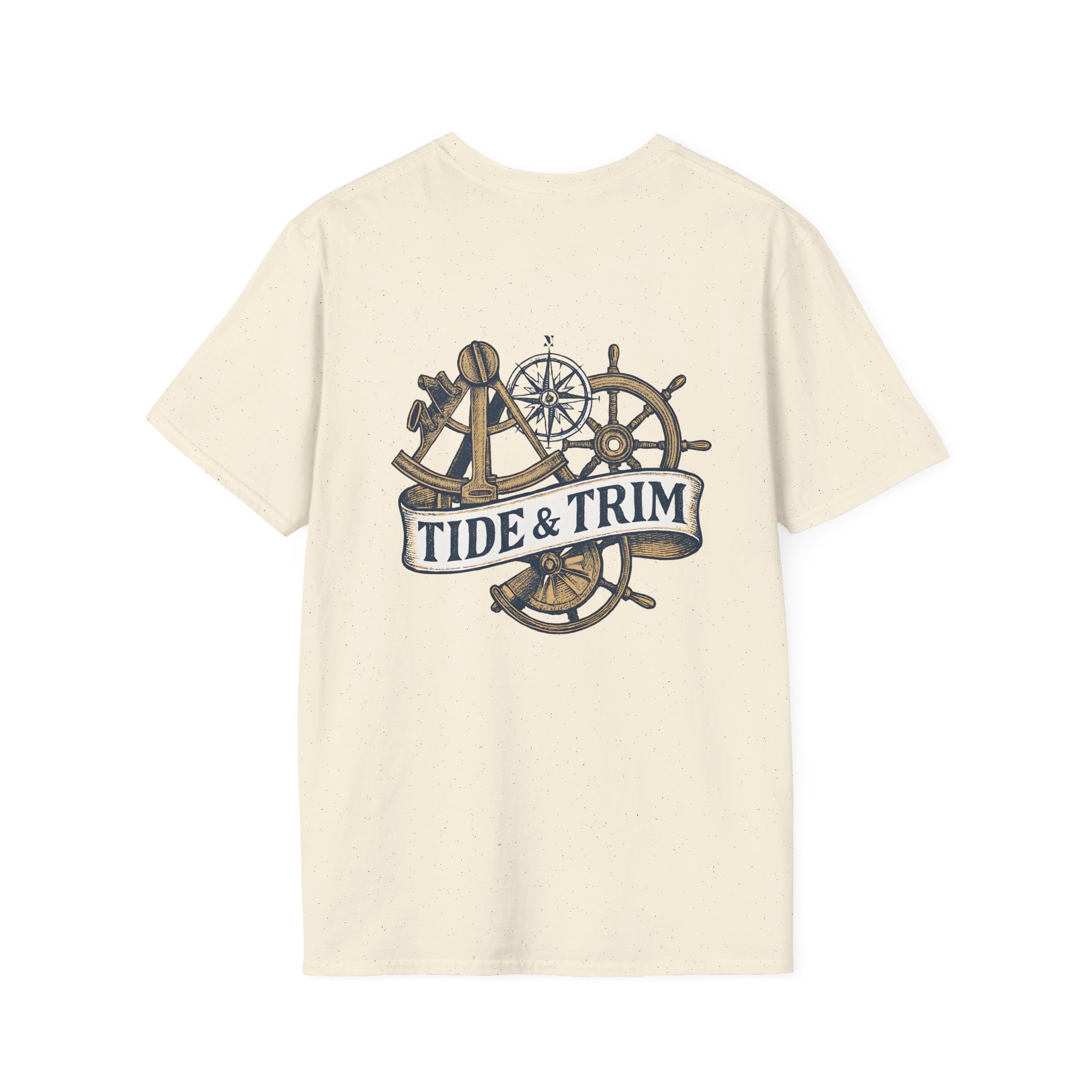 Nautical Anchor & Helm T-Shirt — Classic Maritime Anchor and Ship Wheel Tee