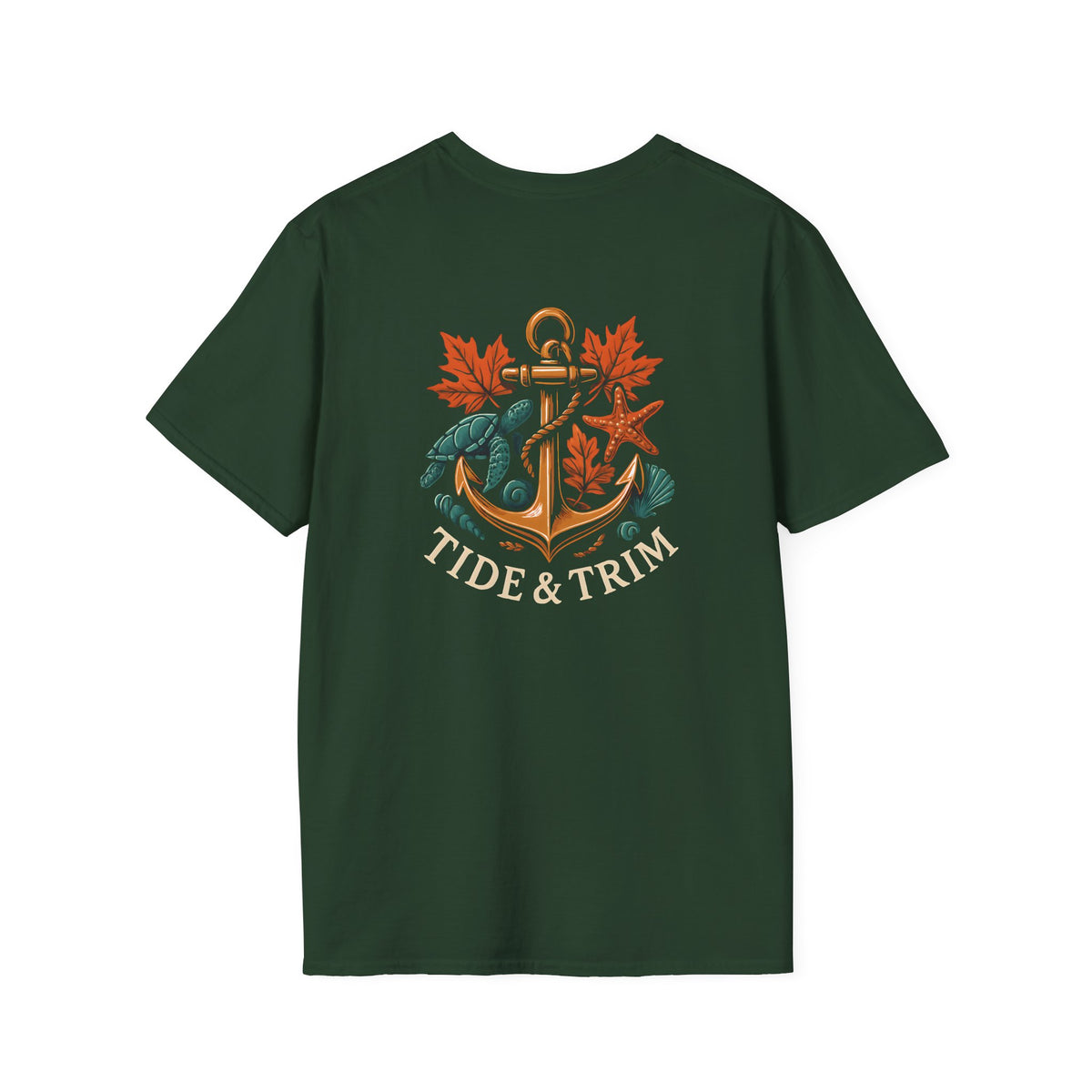 Anchor & Autumn Leaves T-Shirt — Tide & Trim Nautical Graphic Tee