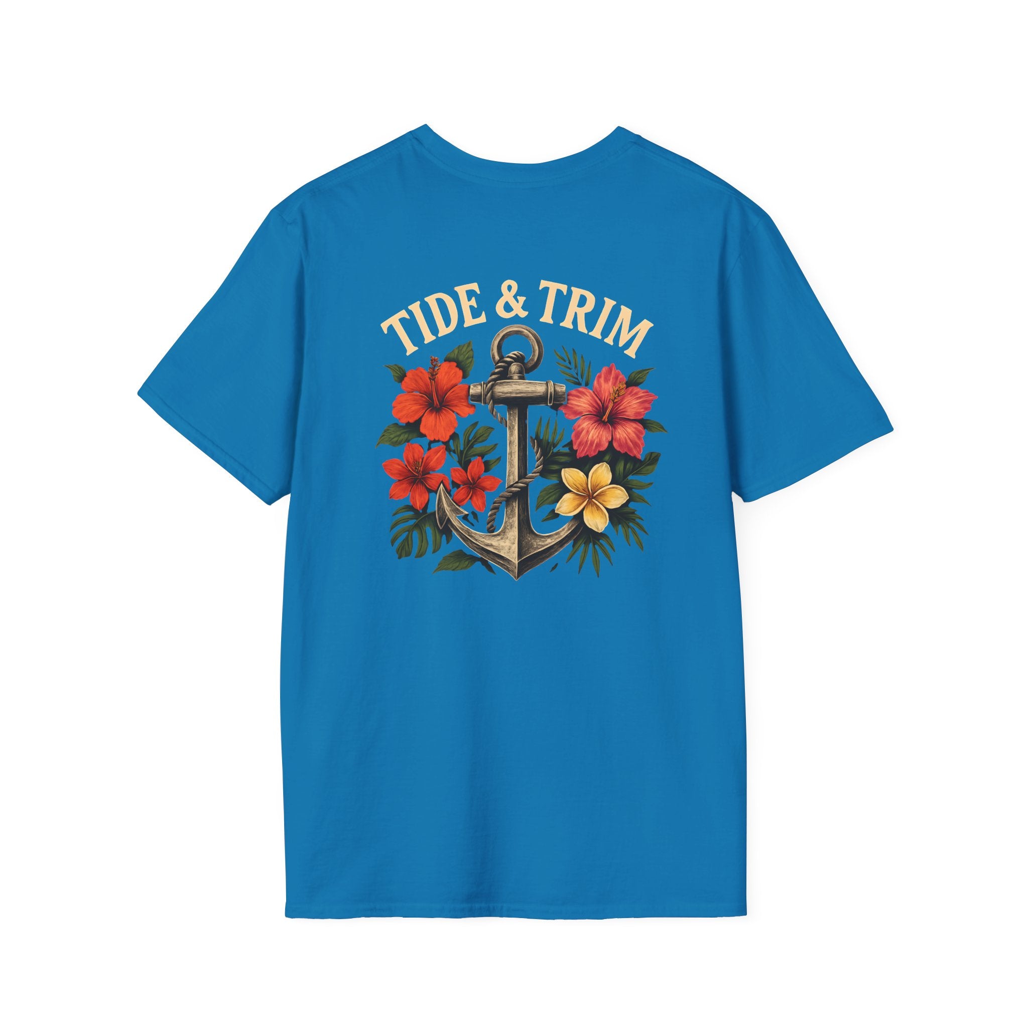 Nautical Anchor Tropical Flowers T-Shirt