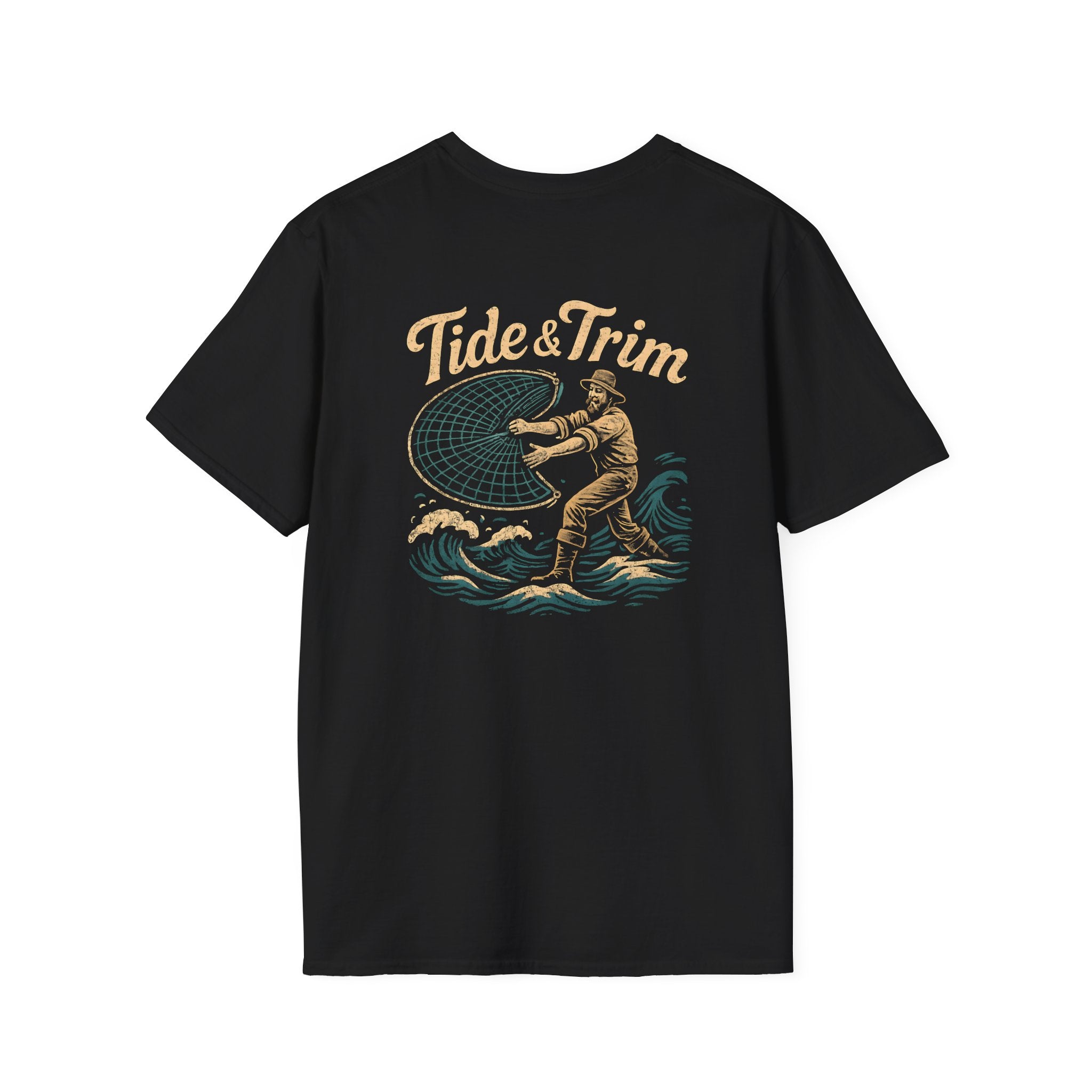 Vintage Throwing Cast Net Fishing T-Shirt — Fisherman Net Graphic