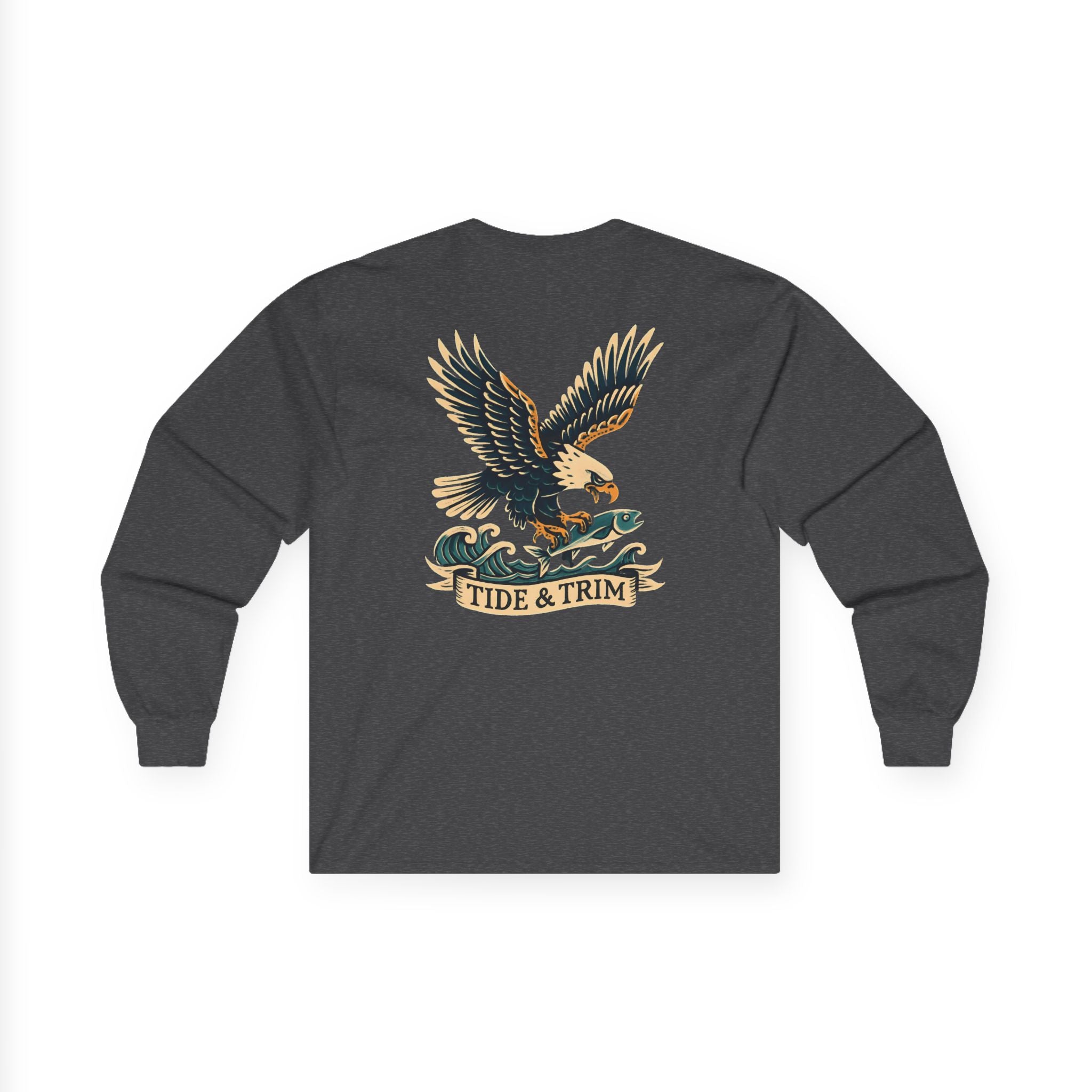 Nautical Eagle Fishing Long Sleeve Tee