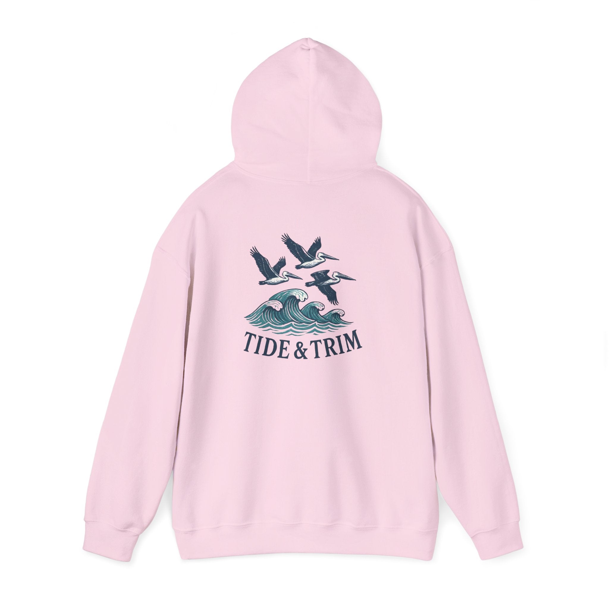 Nautical Pelicans Soaring Hoodie — Pelicans & Waves Crew Sweatshirt