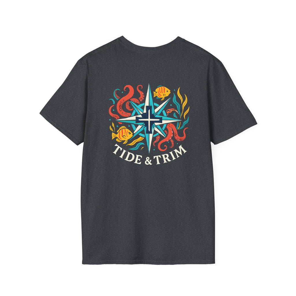 Compass Octopus Nautical T-Shirt — Sea Life Adventure Tee