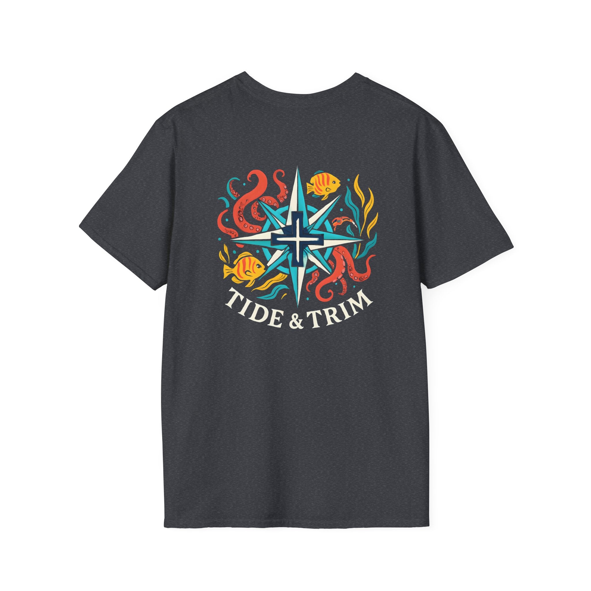 Compass Octopus Nautical T-Shirt — Sea Life Adventure Tee