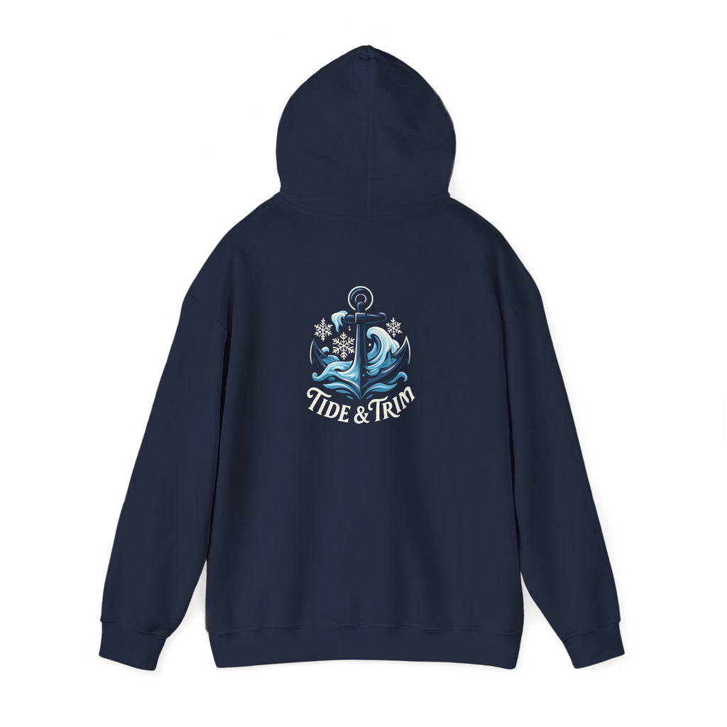 Tide & Trim Anchor Hoodie — Nautical Wave Pullover for Ocean Lovers