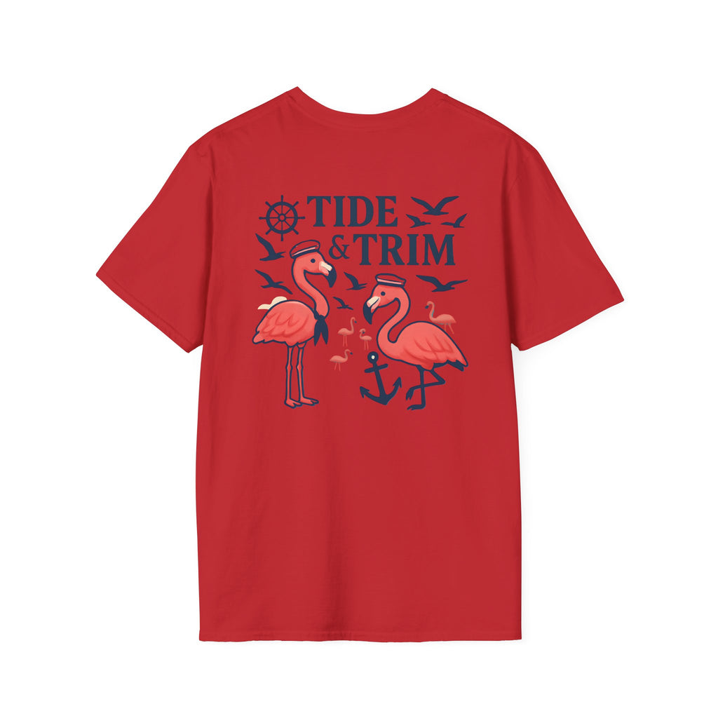 Nautical Flamingo Anchor T-Shirt — Beachy Tropical Sailor Tee