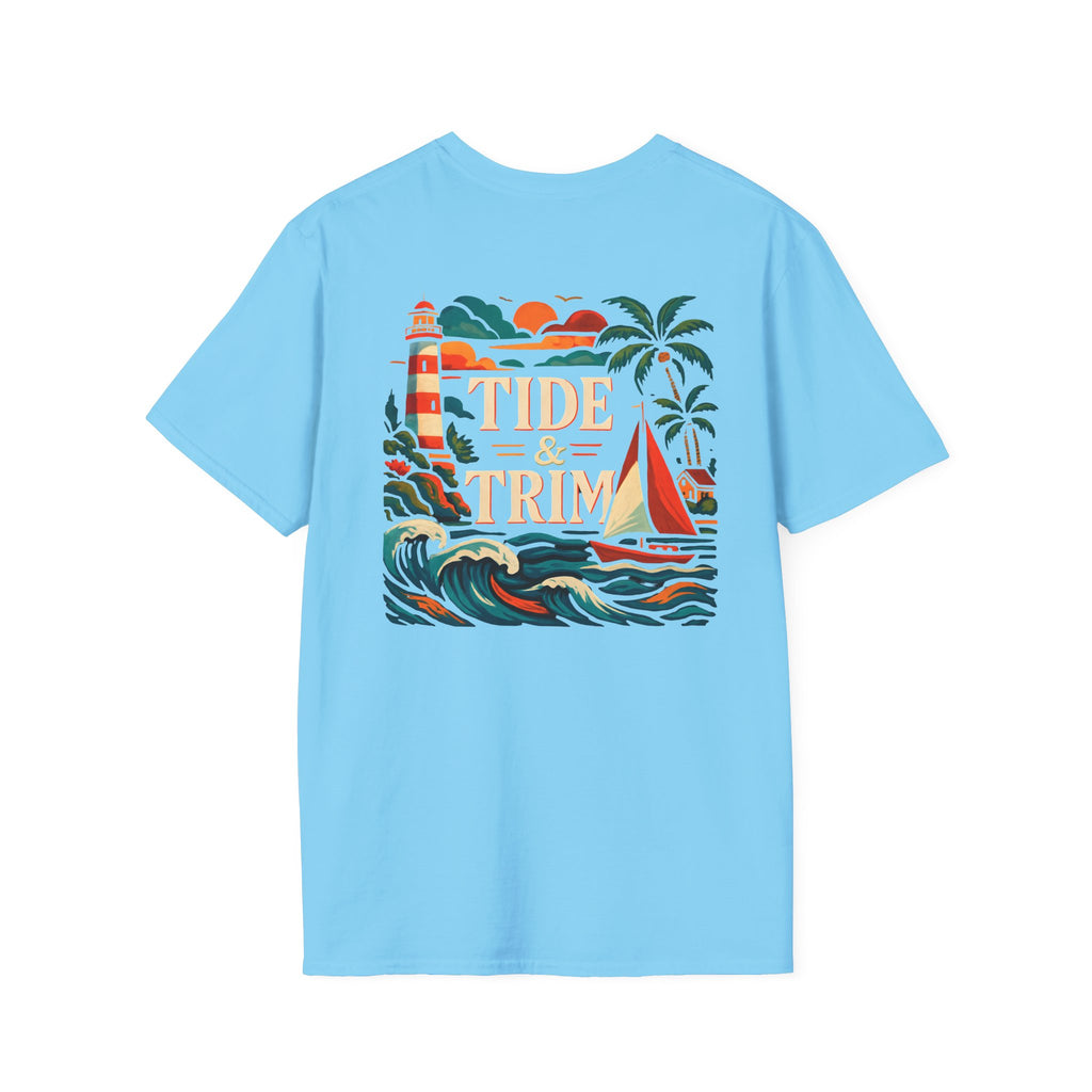 Lighthouse Sailboat Beach T-Shirt — Coastal Graphic Tee