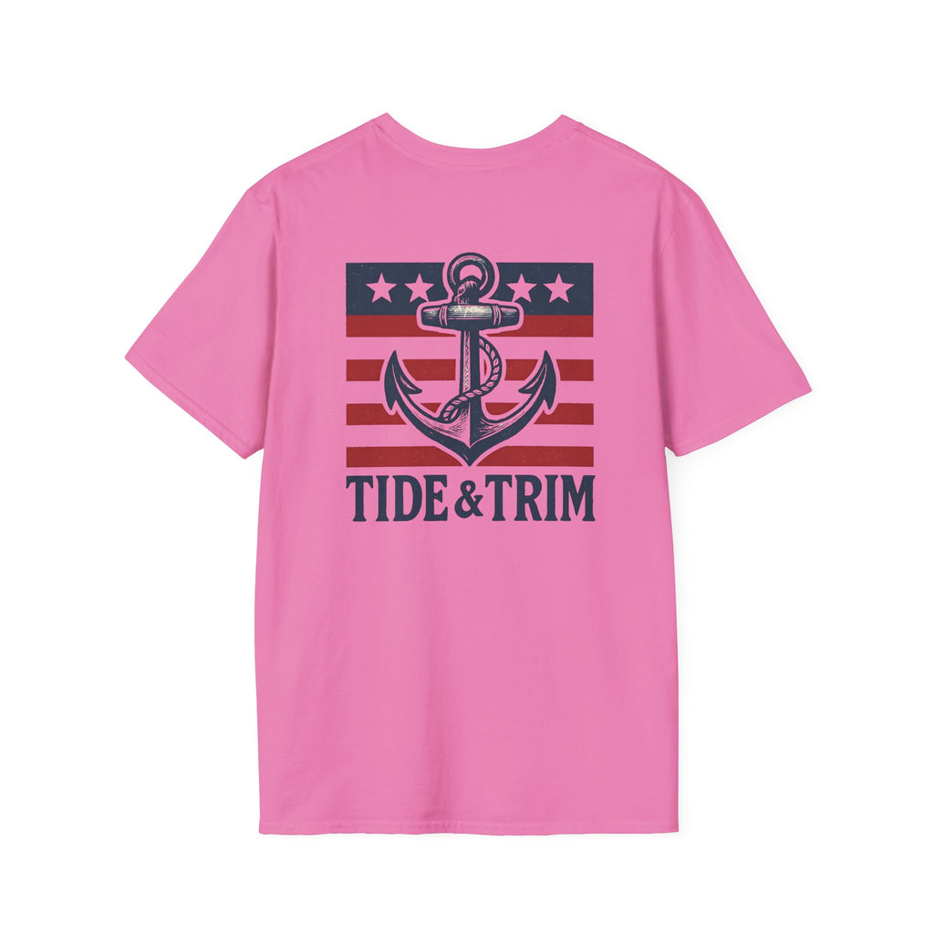 Patriotic Anchor Nautical T-Shirt — Tide & Trim Flag Design