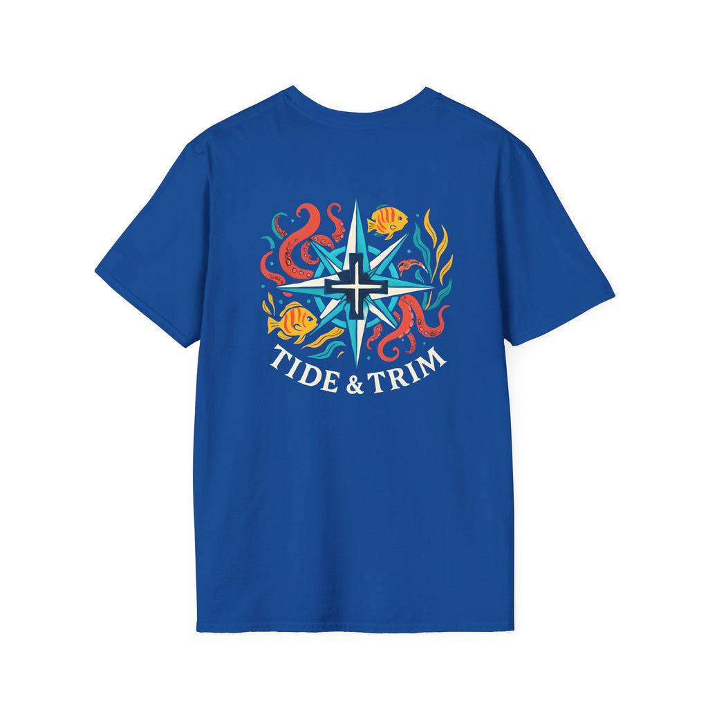Compass Octopus Nautical T-Shirt — Sea Life Adventure Tee