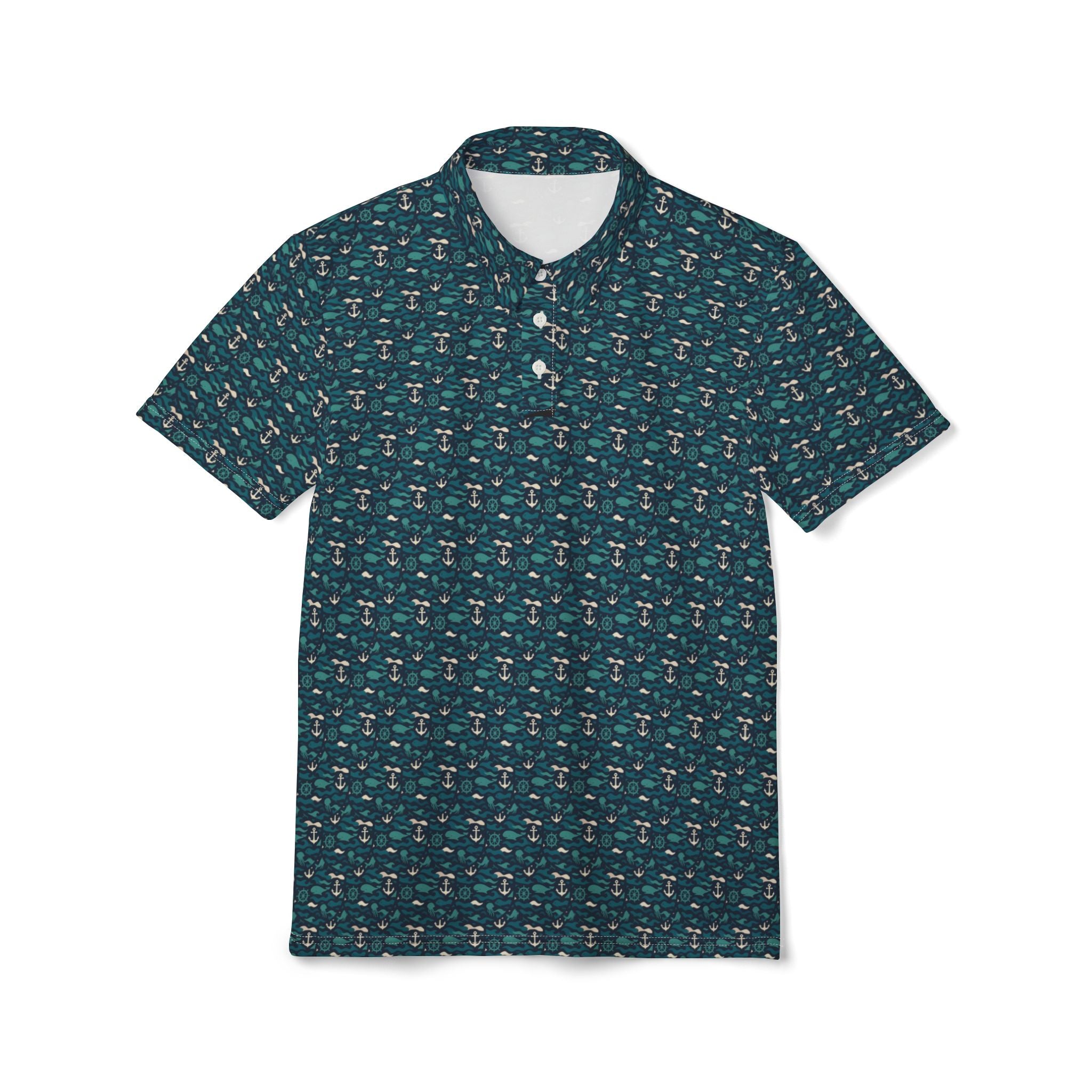 Nautical Pattern Polo Shirt — Marine-Inspired  Polo