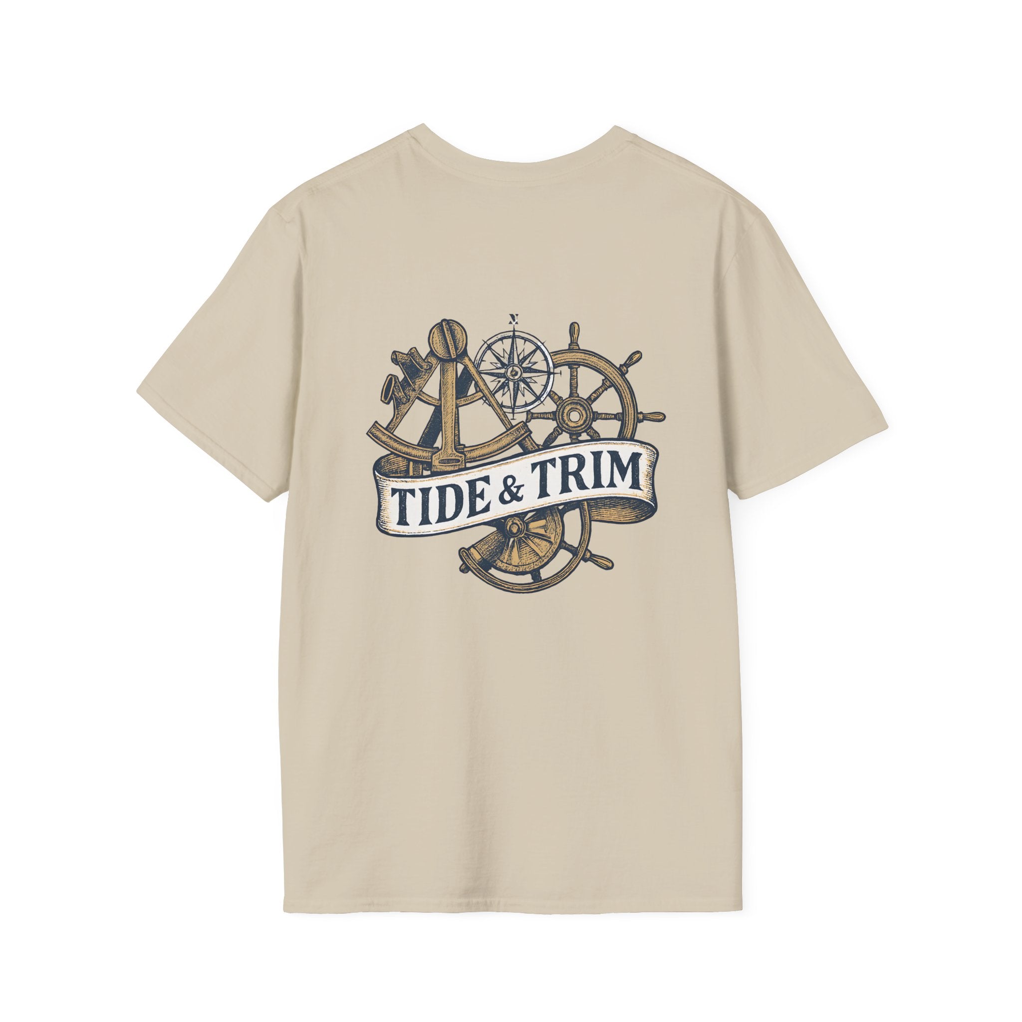 Nautical Anchor & Helm T-Shirt — Classic Maritime Anchor and Ship Wheel Tee