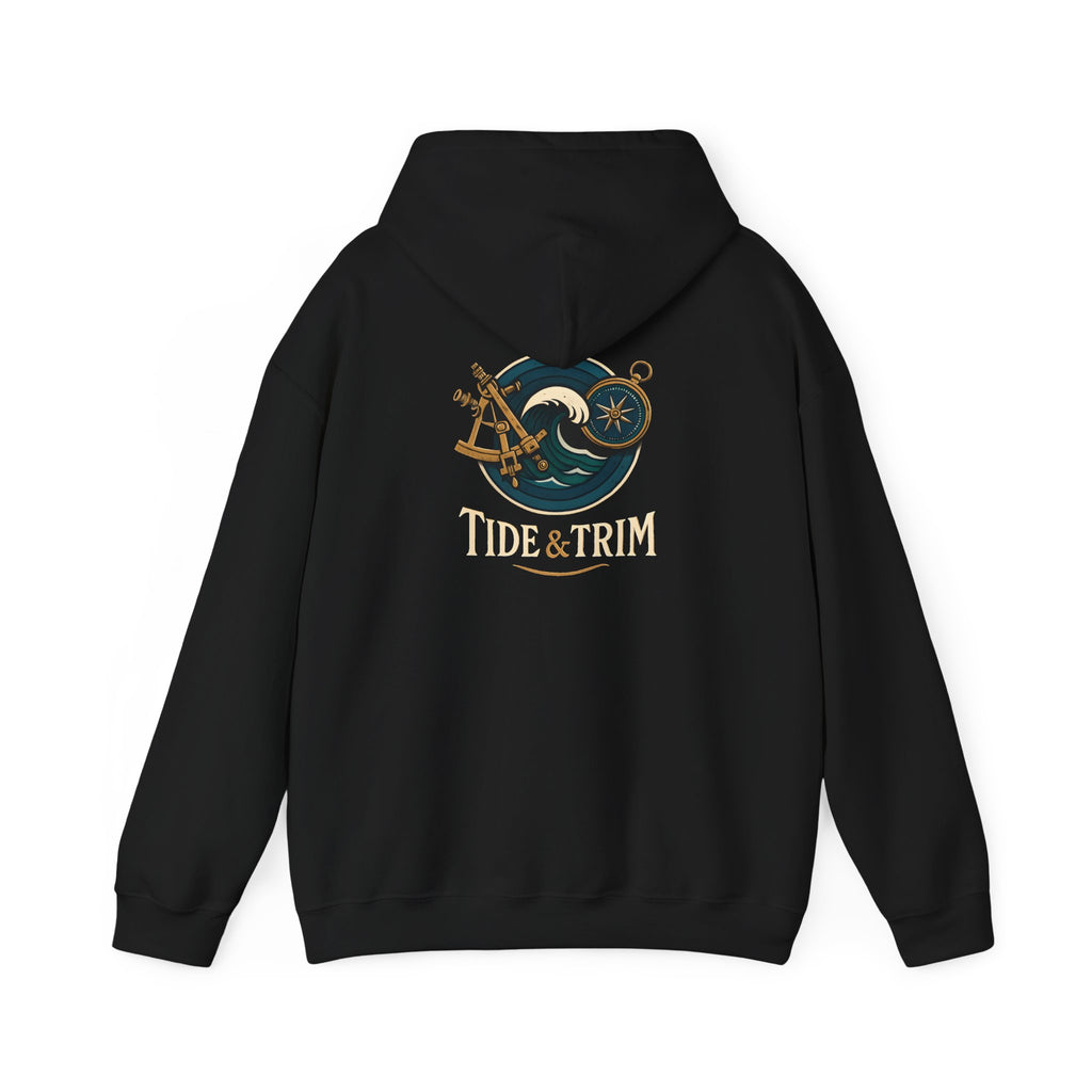 Nautical Navigation Instruments Hoodie — Maritime Compass & Sextant Pullover