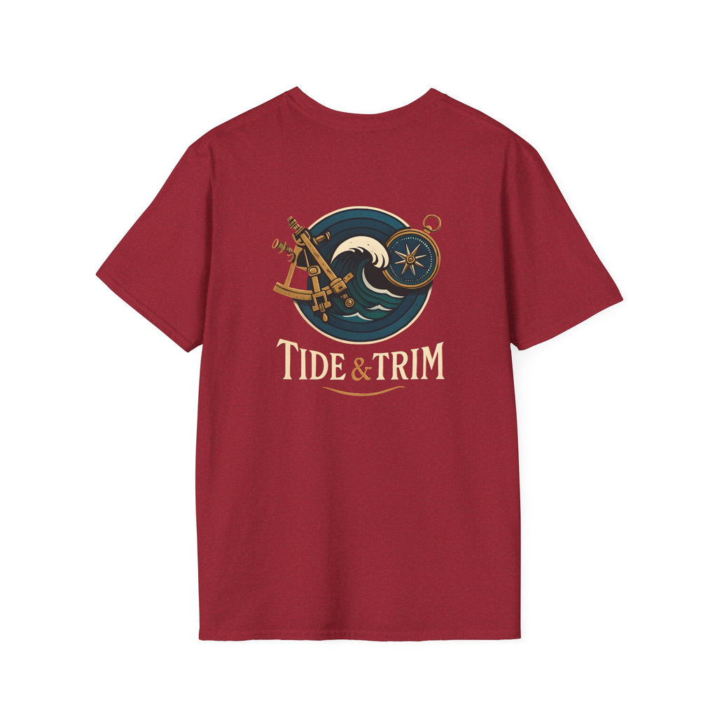 Nautical Navigation Instruments T-Shirt — Marine Compass & Sextant Design