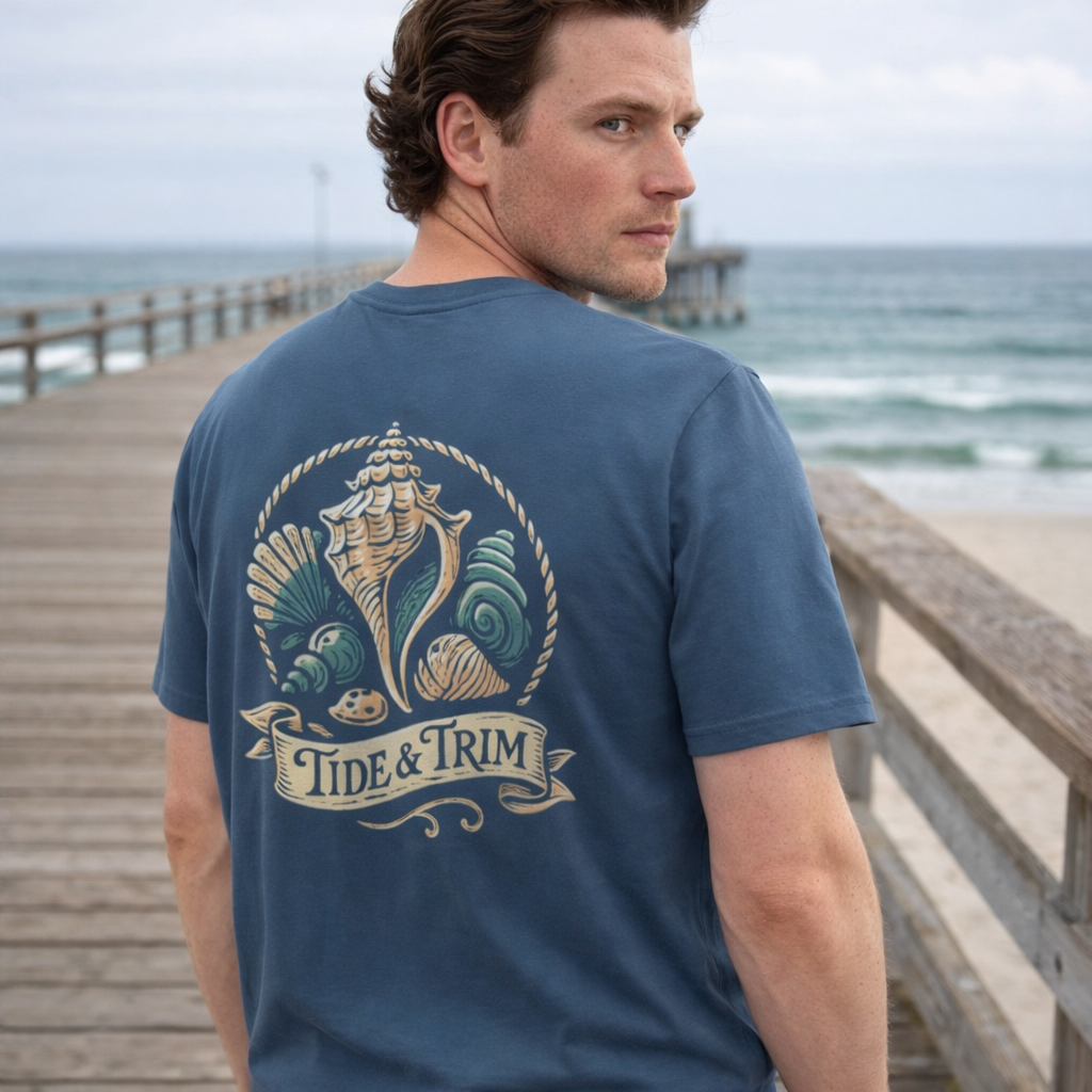Seashell Beach Nautical T-Shirt — Coastal Shell Print Tee