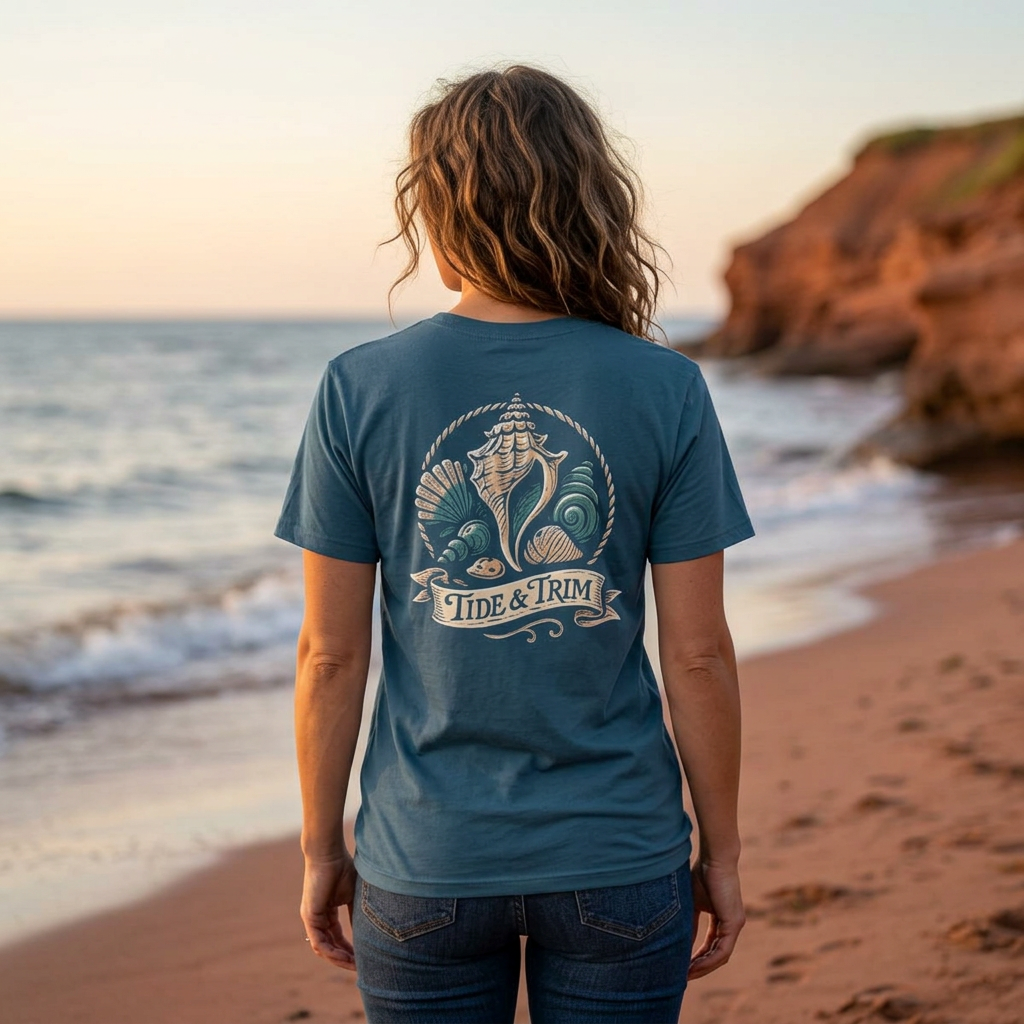 Seashell Beach Nautical T-Shirt — Coastal Shell Print Tee