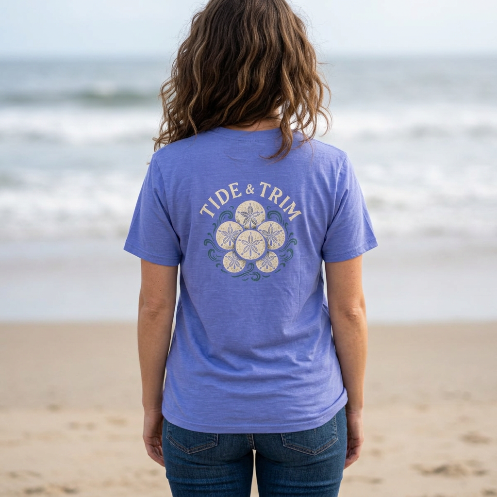 Sand Dollar Nautical Beach T-Shirt — Spring Coastal Tee