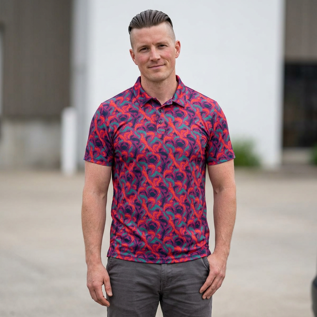 Tropical Nautical Crustacean Polo Shirt