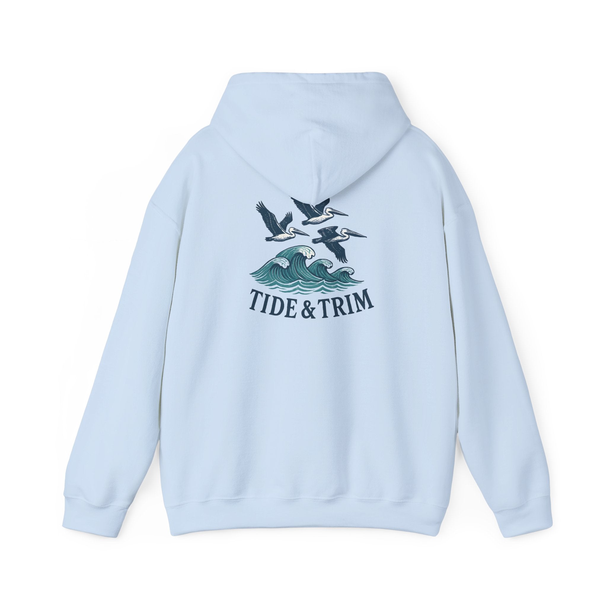 Nautical Pelicans Soaring Hoodie — Pelicans & Waves Crew Sweatshirt