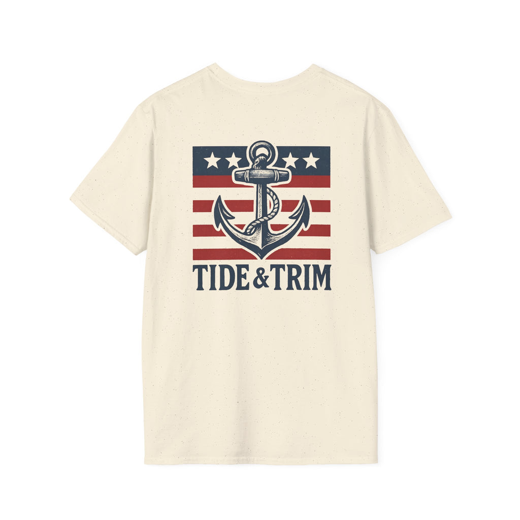 Patriotic Anchor Nautical T-Shirt — Tide & Trim Flag Design