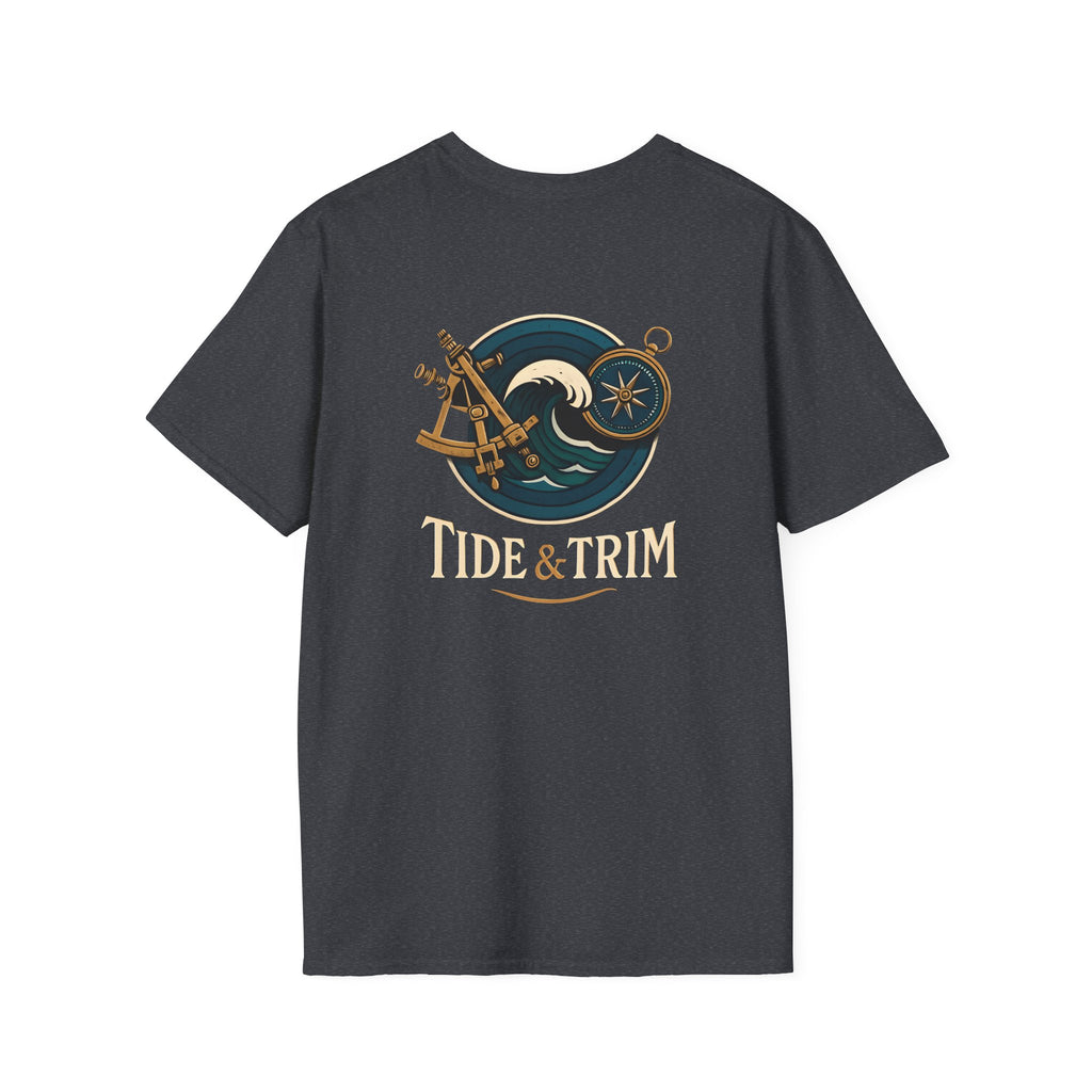 Nautical Navigation Instruments T-Shirt — Marine Compass & Sextant Design