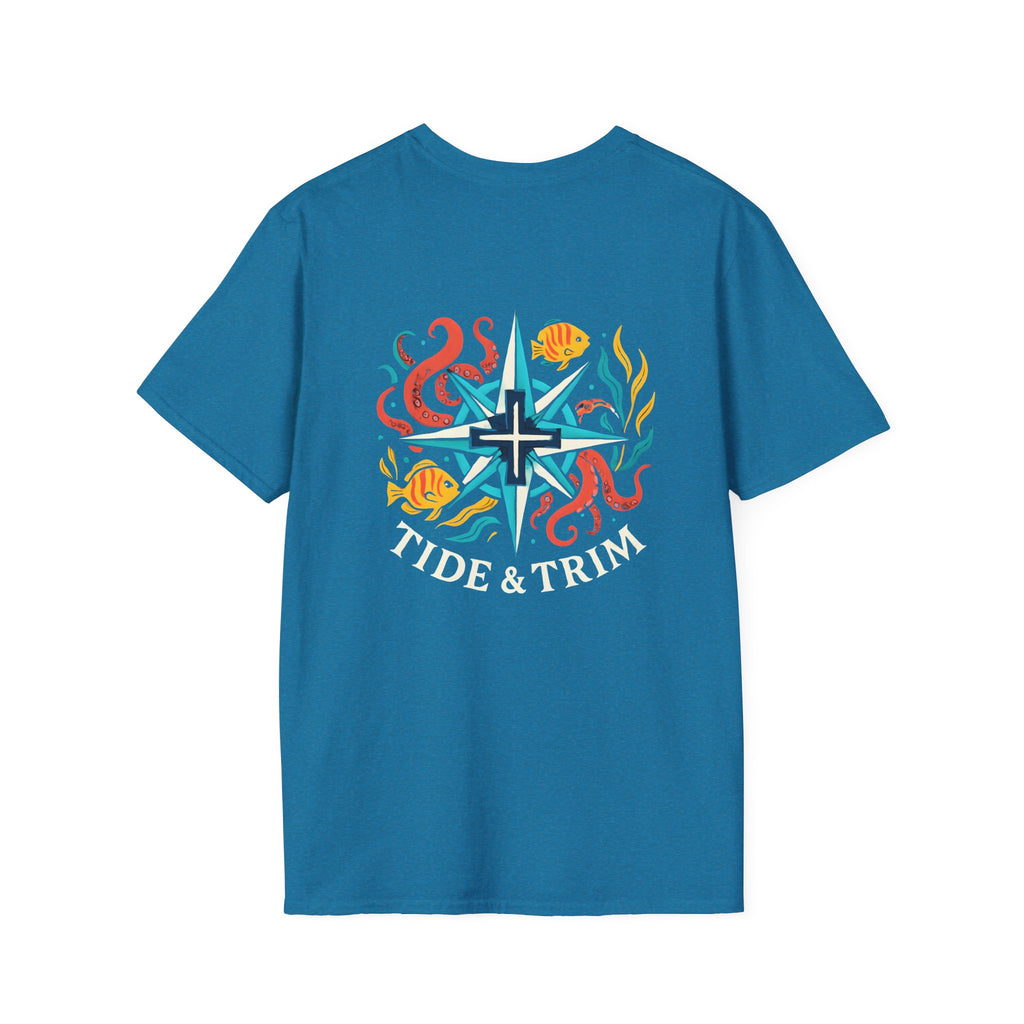 Compass Octopus Nautical T-Shirt — Sea Life Adventure Tee