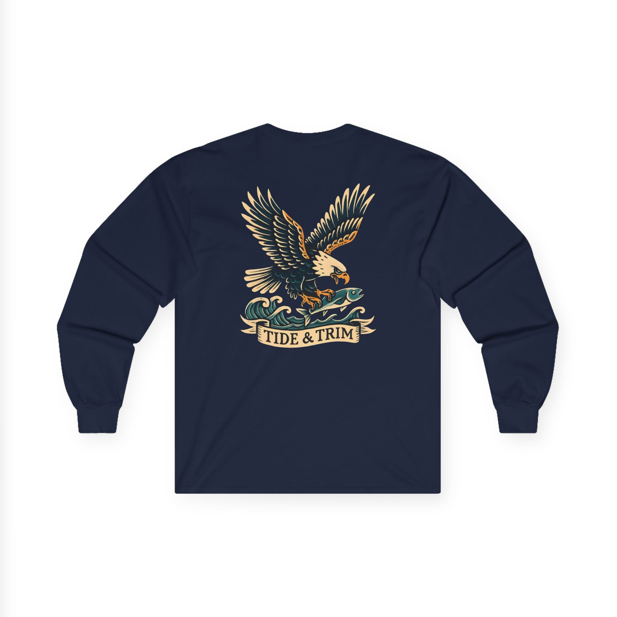 Nautical Eagle Fishing Long Sleeve Tee