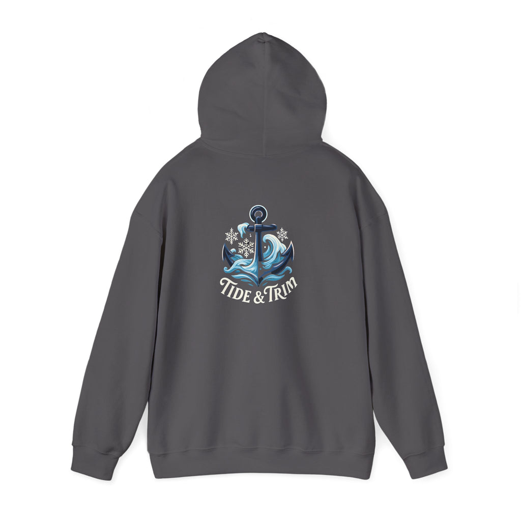Tide & Trim Anchor Hoodie — Nautical Wave Pullover for Ocean Lovers