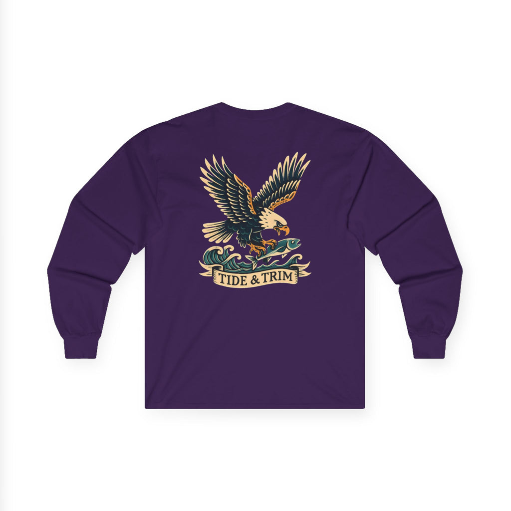 Nautical Eagle Fishing Long Sleeve Tee