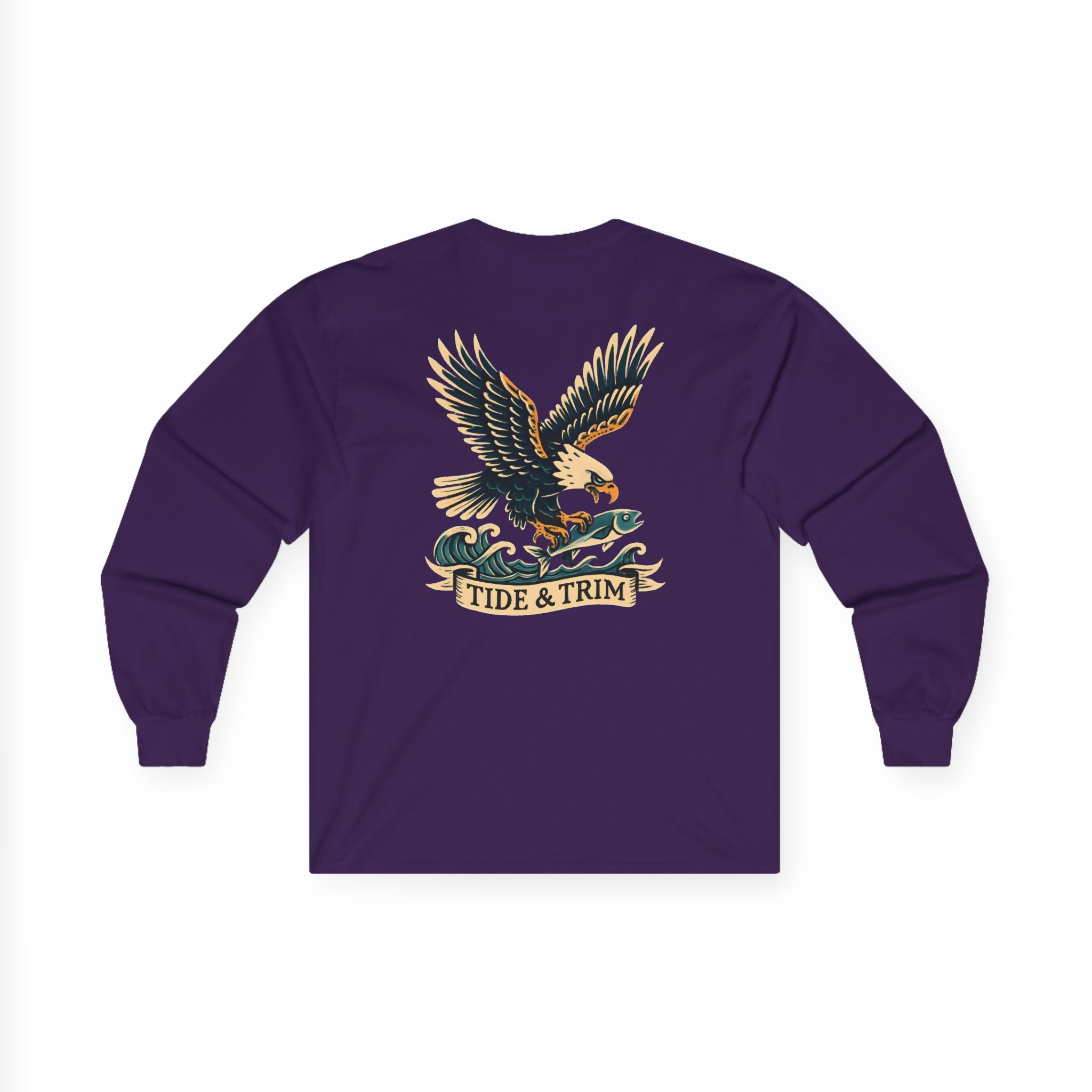 Nautical Eagle Fishing Long Sleeve Tee