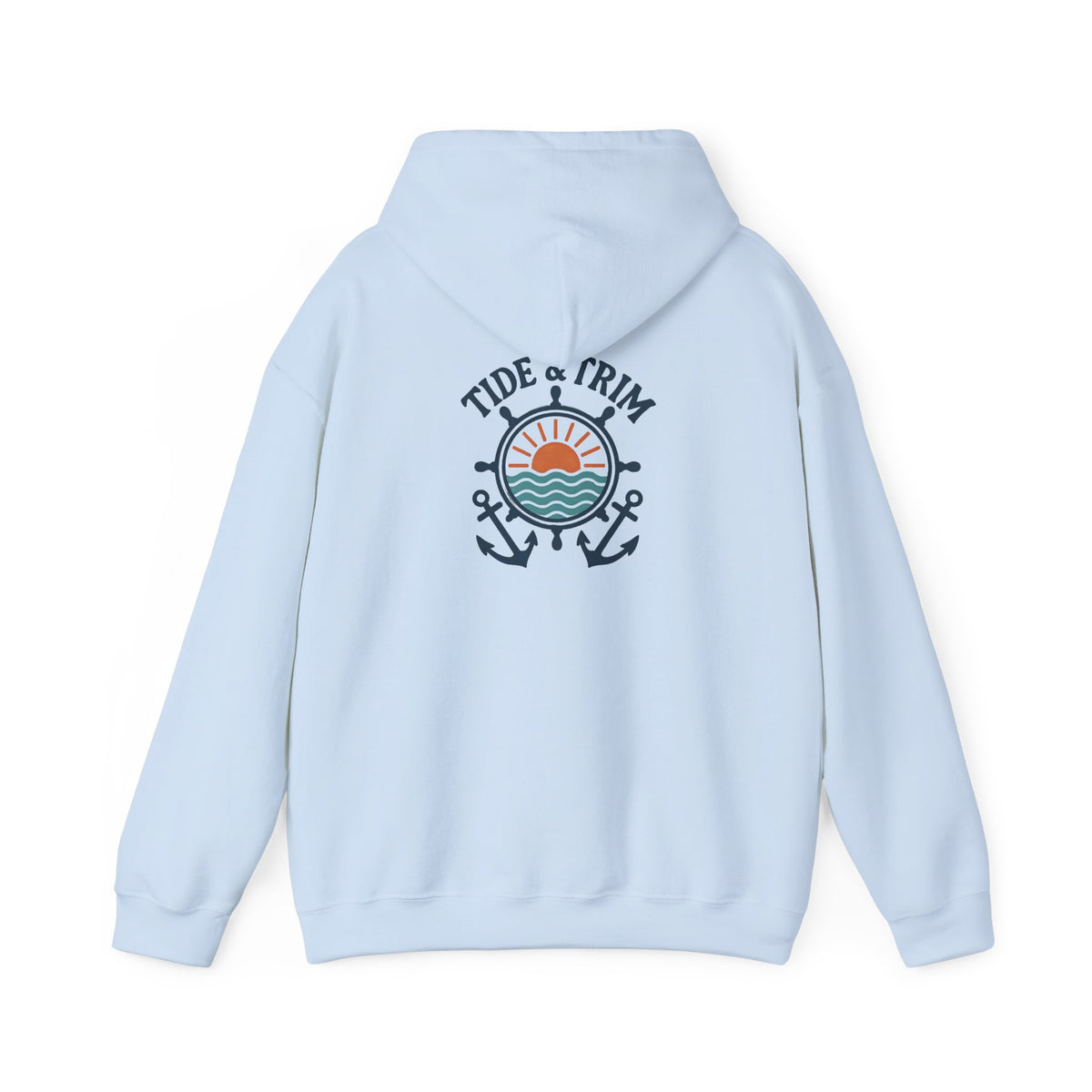 Nautical Sunset Anchor Hoodie — Ship Wheel Graphic Sweatshirt