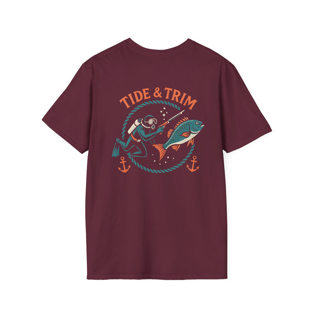 Retro Spearfishing Diver T-Shirt — Nautical Vintage Dive Tee