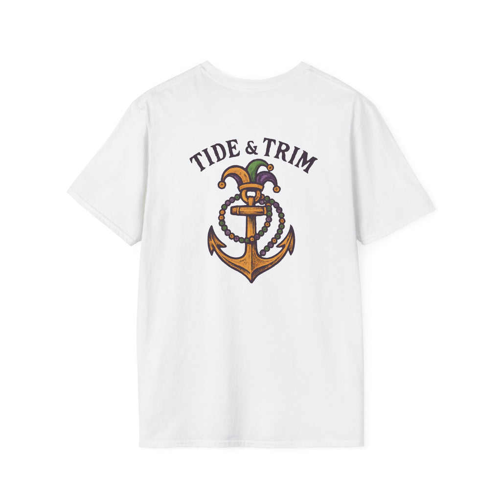 Tide & Trim Anchor T-Shirt — Nautical Mardi Gras Graphic Tee