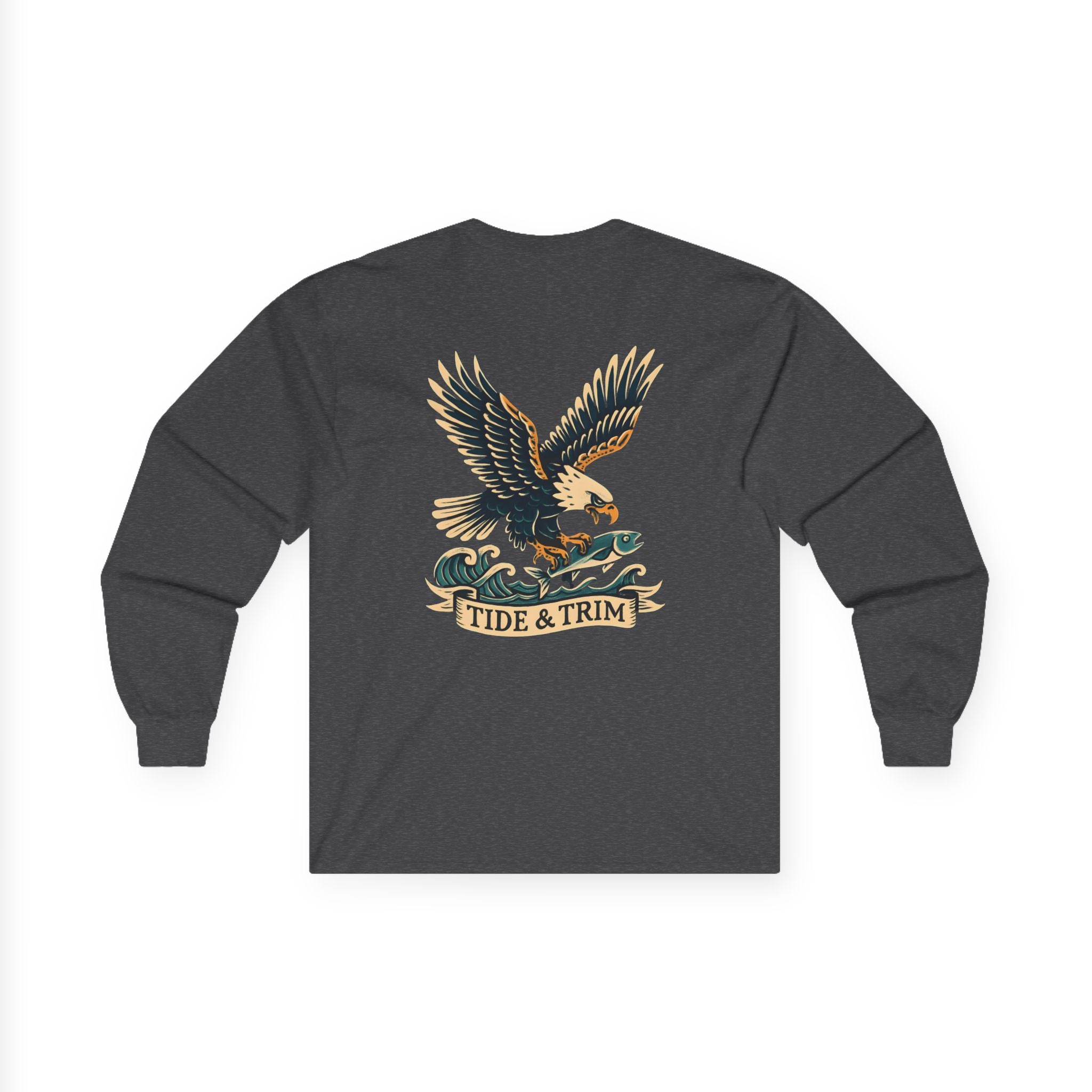 Nautical Eagle Fishing Long Sleeve Tee
