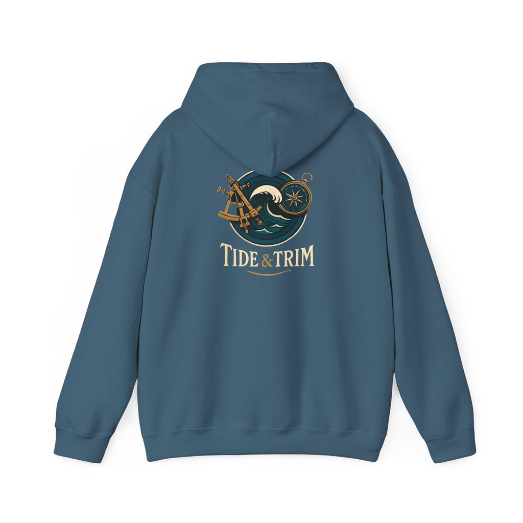 Nautical Navigation Instruments Hoodie — Maritime Compass & Sextant Pullover