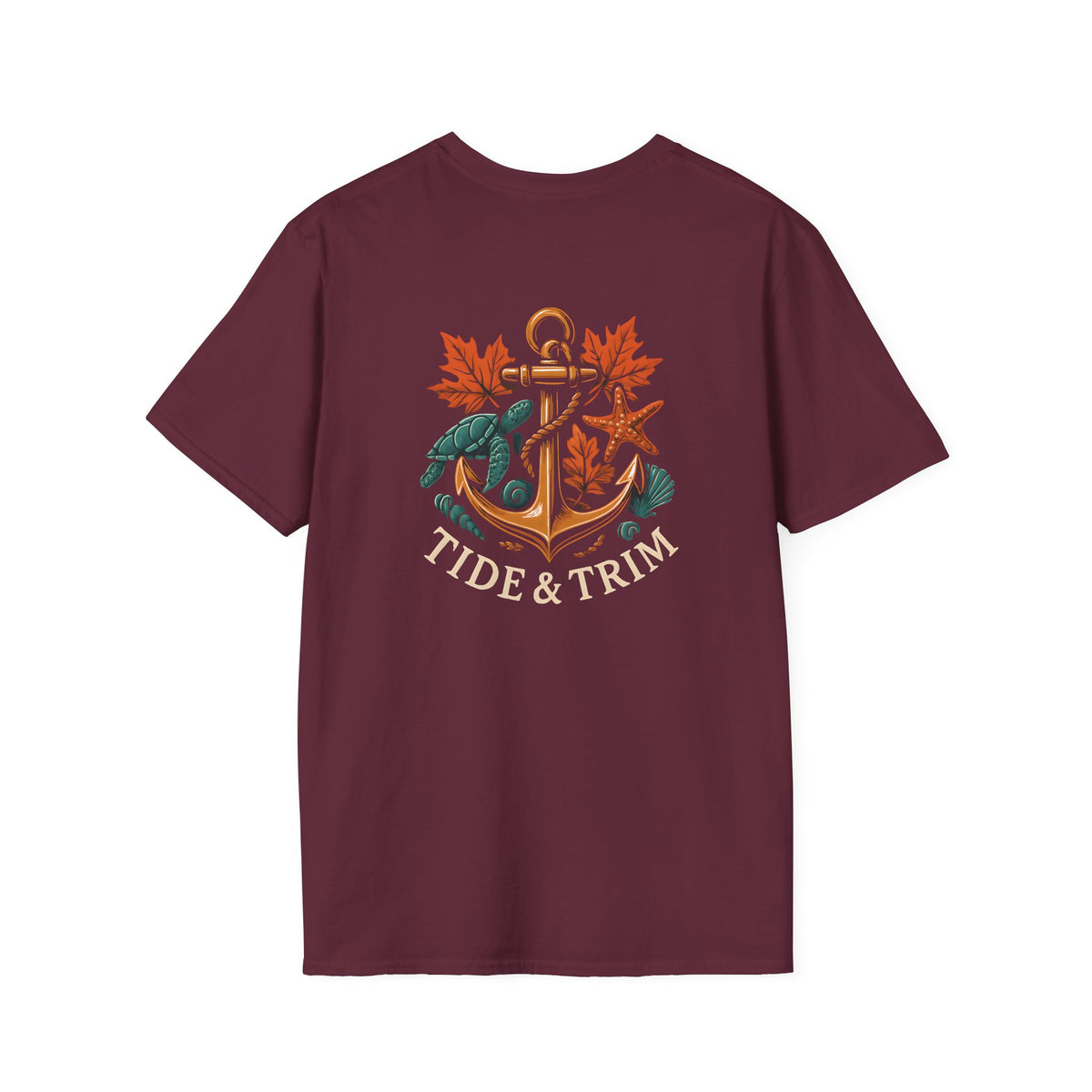 Anchor & Autumn Leaves T-Shirt — Tide & Trim Nautical Graphic Tee