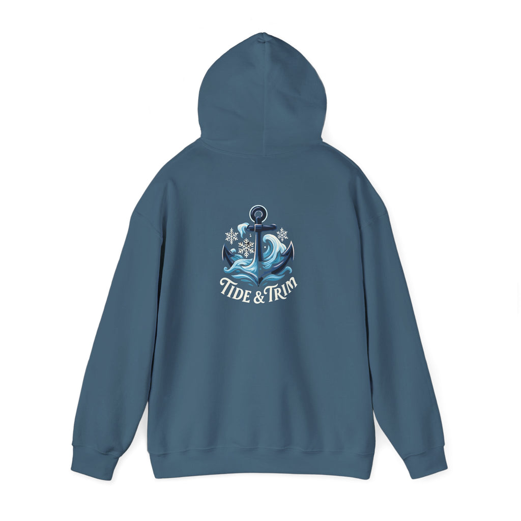 Tide & Trim Anchor Hoodie — Nautical Wave Pullover for Ocean Lovers